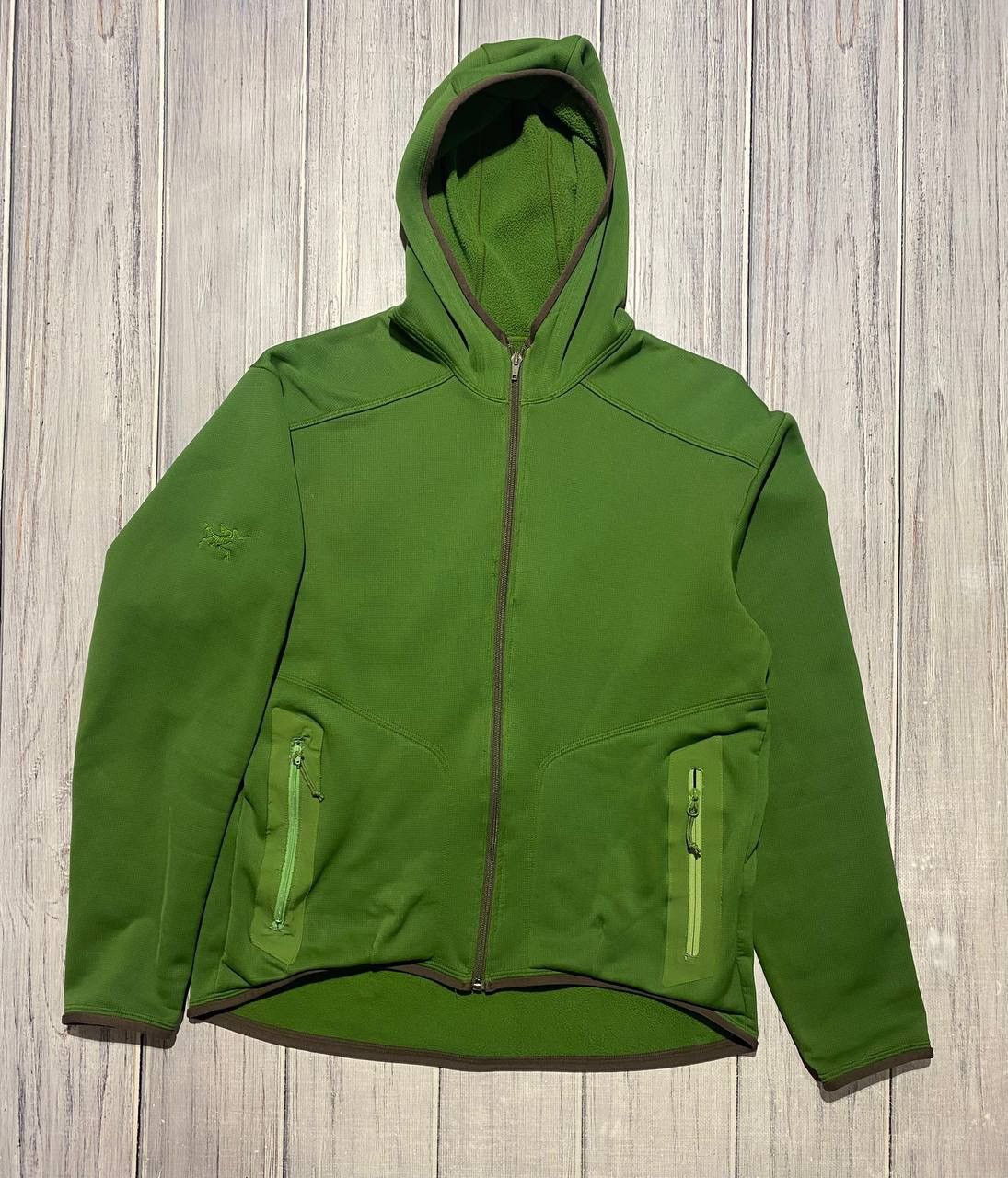 image of Vintage Arcteryx Fleece Jacket Hoded Full Zip Gorpcore Y2K in Green, Men's (Size Medium)