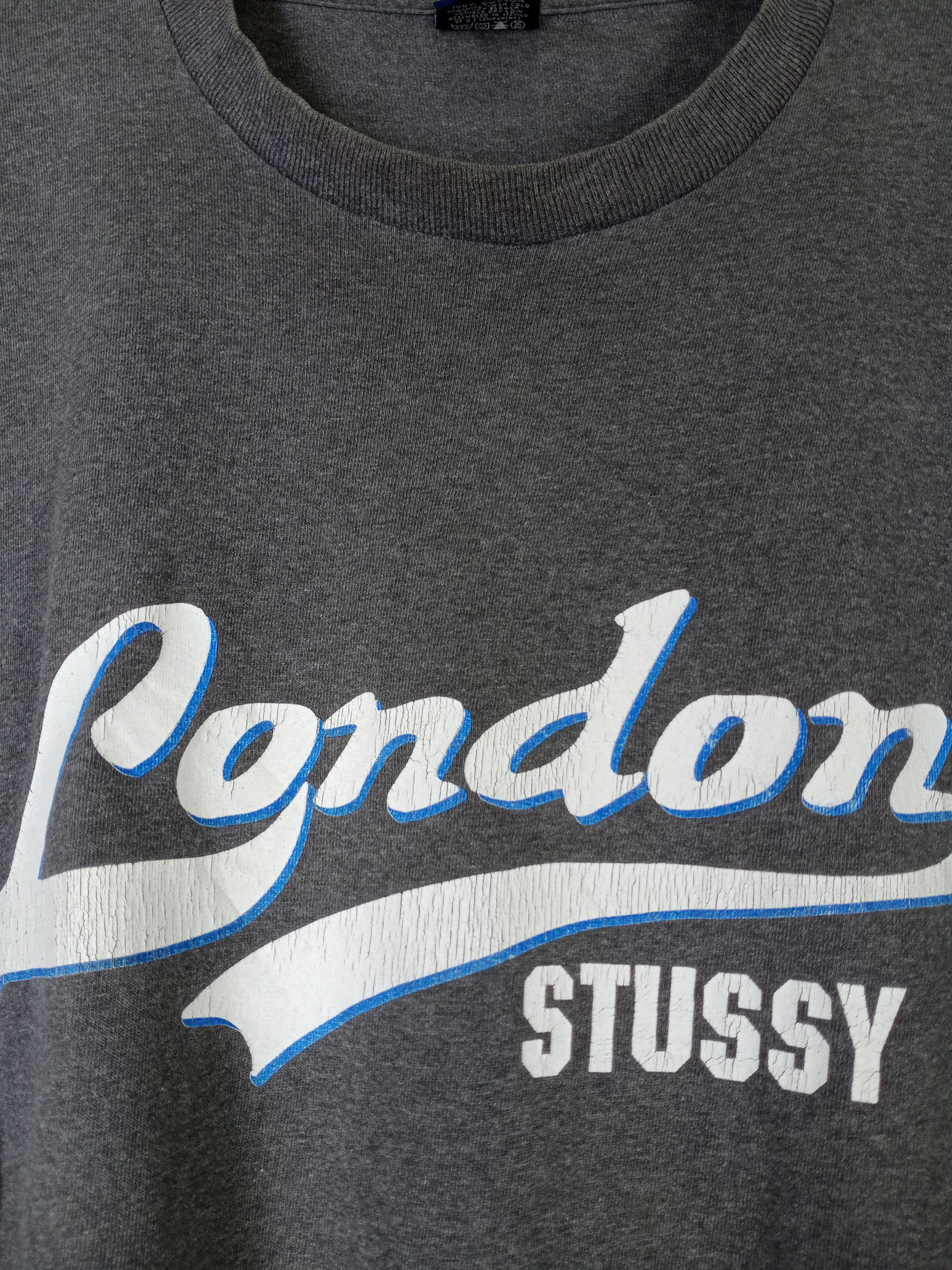 Stussy × Vintage Rare Vintage 90s Stussy London Big Logo Tshirt Size US L / EU 52-54 / 3 - 4 Thumbnail