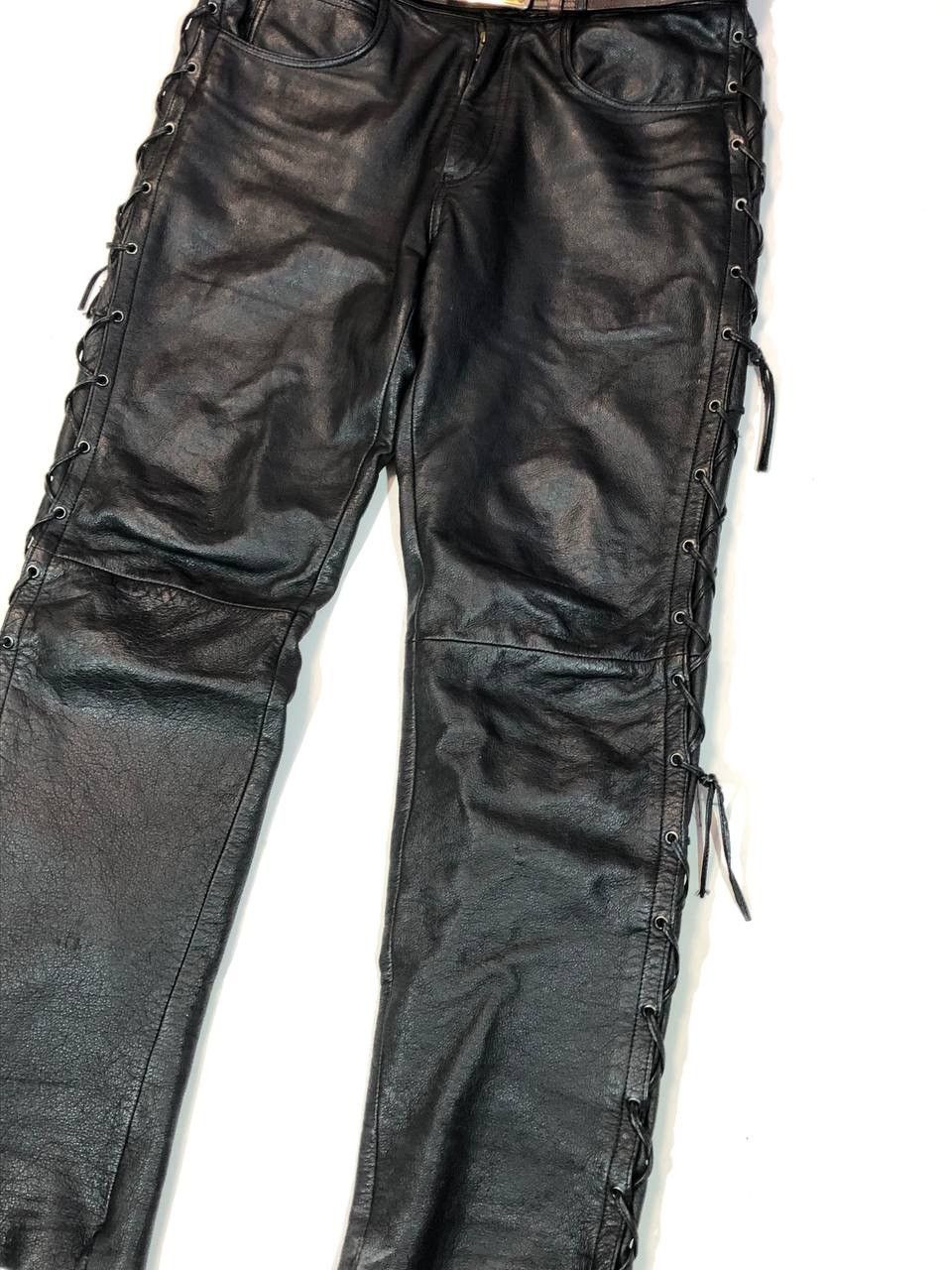 Other Linus Biker Moto Leather Pants Size US 33 - 5 Thumbnail