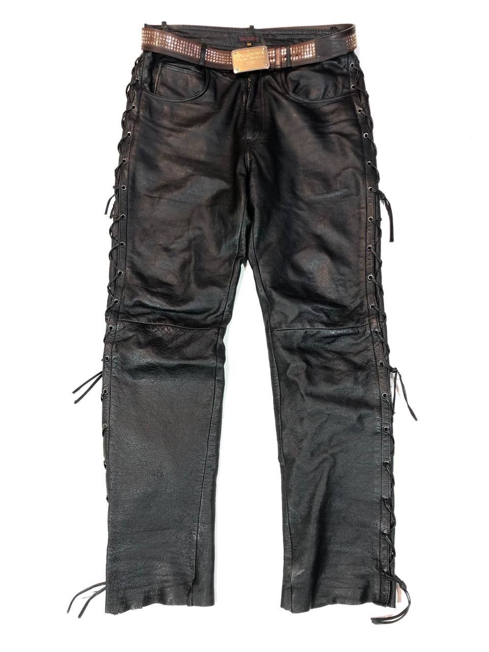 Other Linus Biker Moto Leather Pants Size US 33 - 1 Thumbnail