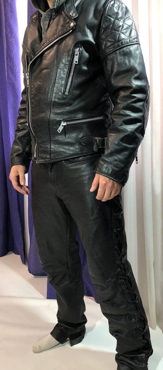 Other Linus Biker Moto Leather Pants Size US 33 - 9 Thumbnail