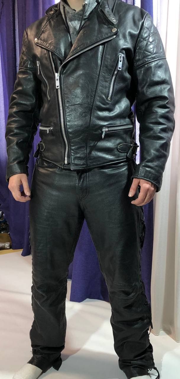 Other Linus Biker Moto Leather Pants Size US 33 - 10 Thumbnail