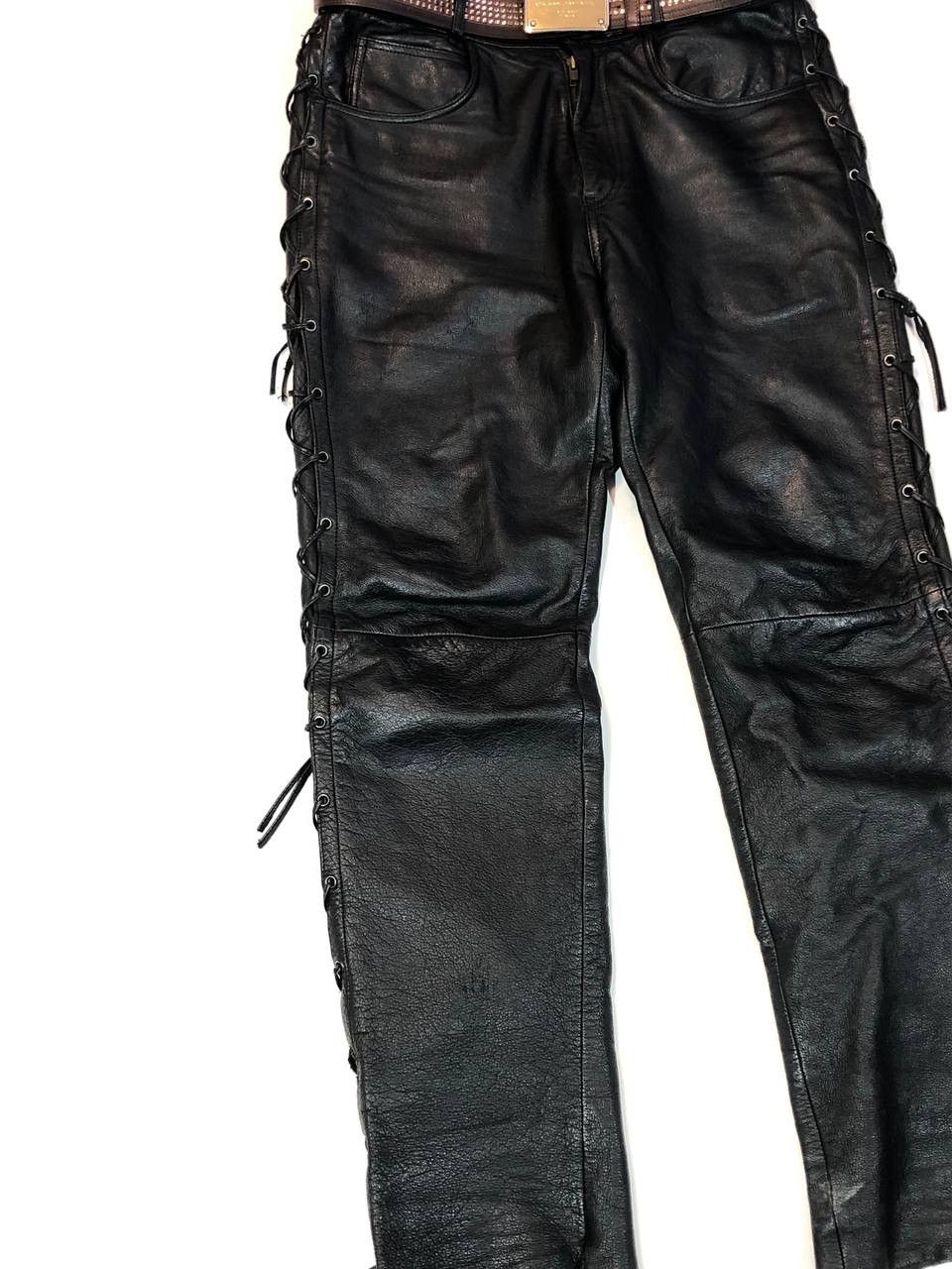 Other Linus Biker Moto Leather Pants Size US 33 - 4 Thumbnail
