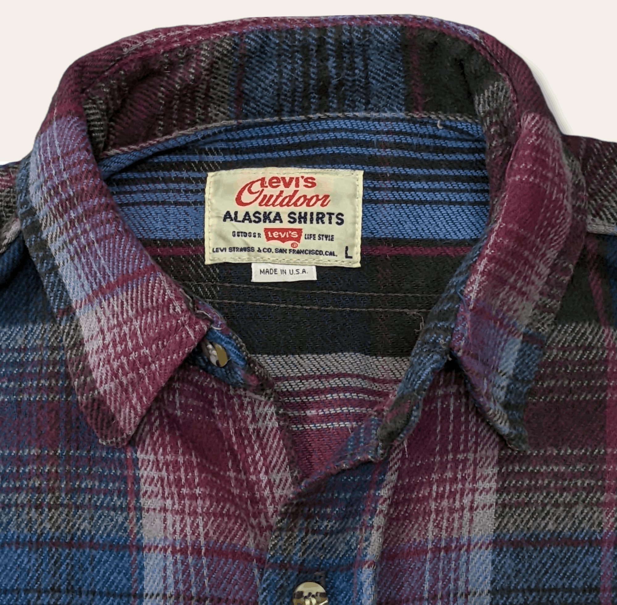 Vintage 90s Levis Alaska Outdoor Made in USA Flannel Shirt