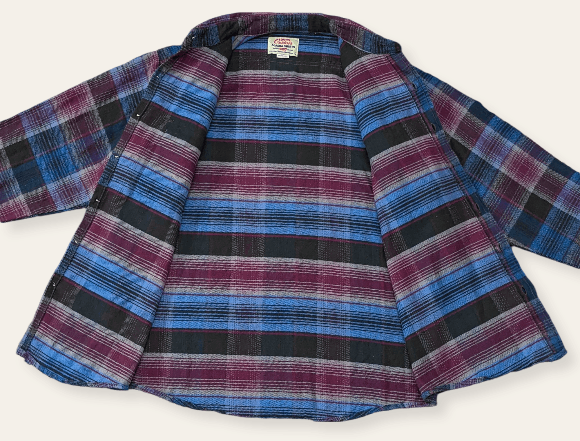 Levi's × Vintage Vintage 90s Levis Alaska Outdoor Made in USA Flannel Shirt Size US L / EU 52-54 / 3 - 4 Thumbnail