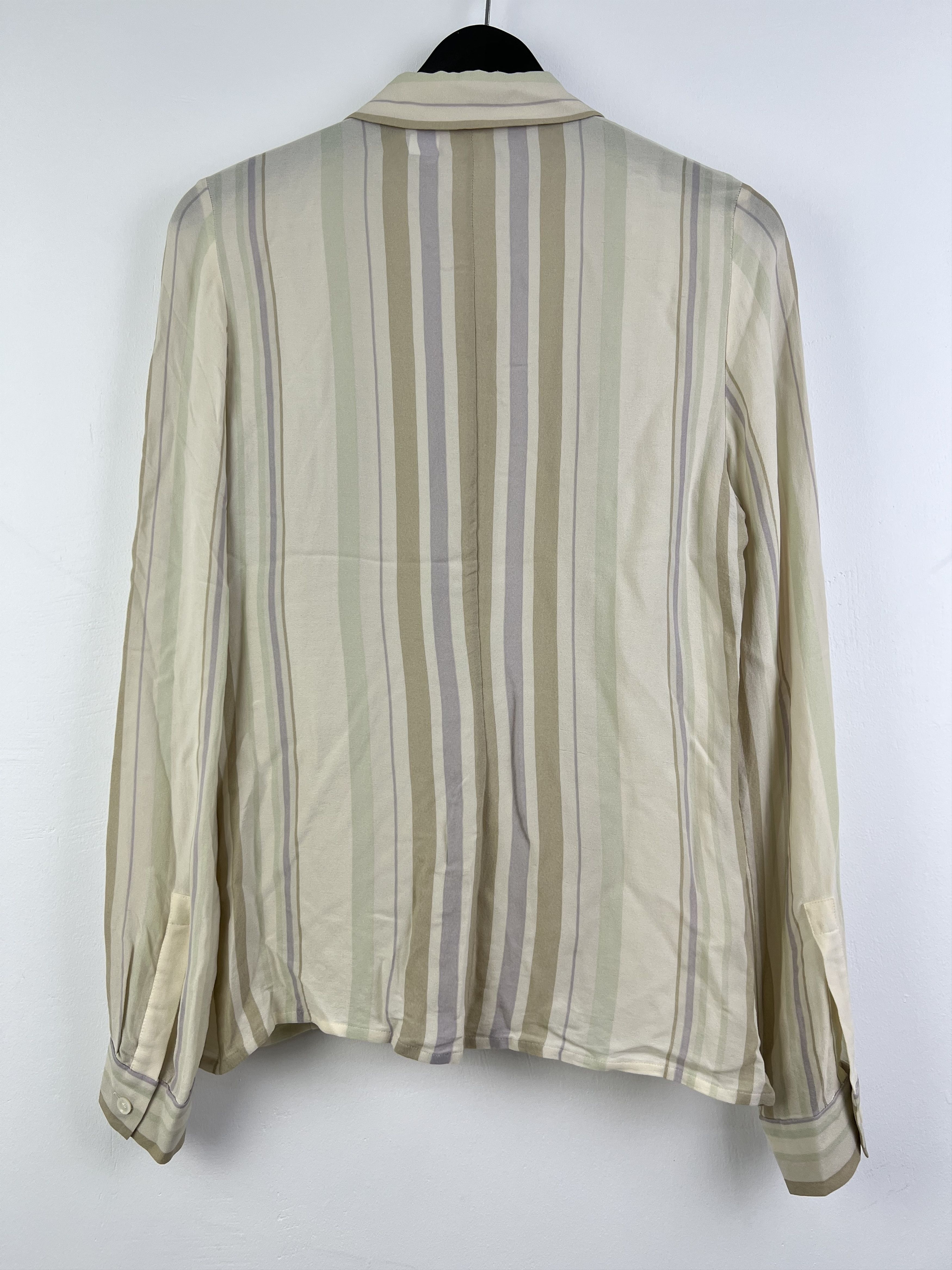 Celine CELINE Silk Striped Buttons-Up Shirt (40) GTMPT036 Size M / US 6-8 / IT 42-44 - 9 Thumbnail