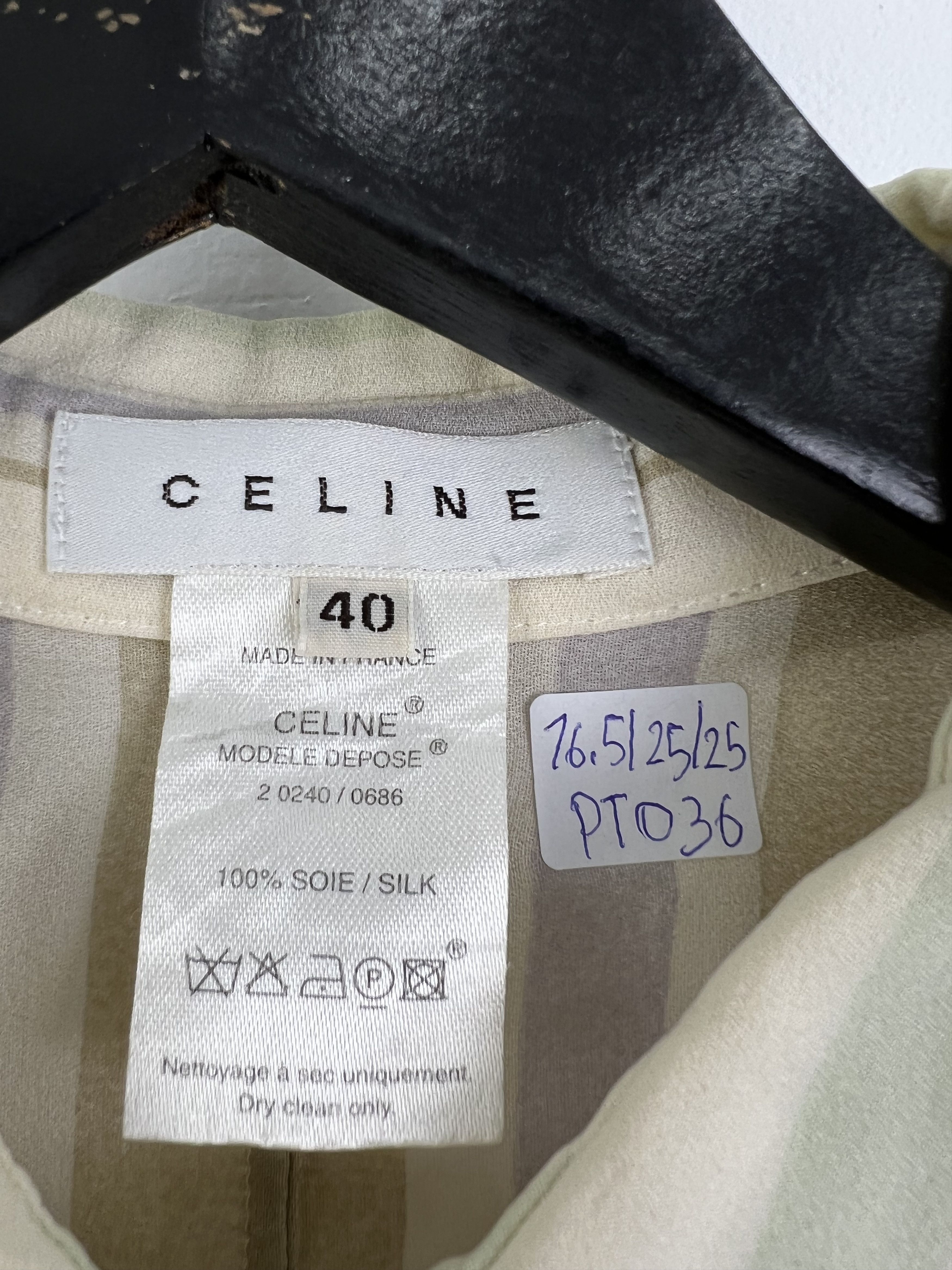 Celine CELINE Silk Striped Buttons-Up Shirt (40) GTMPT036 Size M / US 6-8 / IT 42-44 - 2 Thumbnail