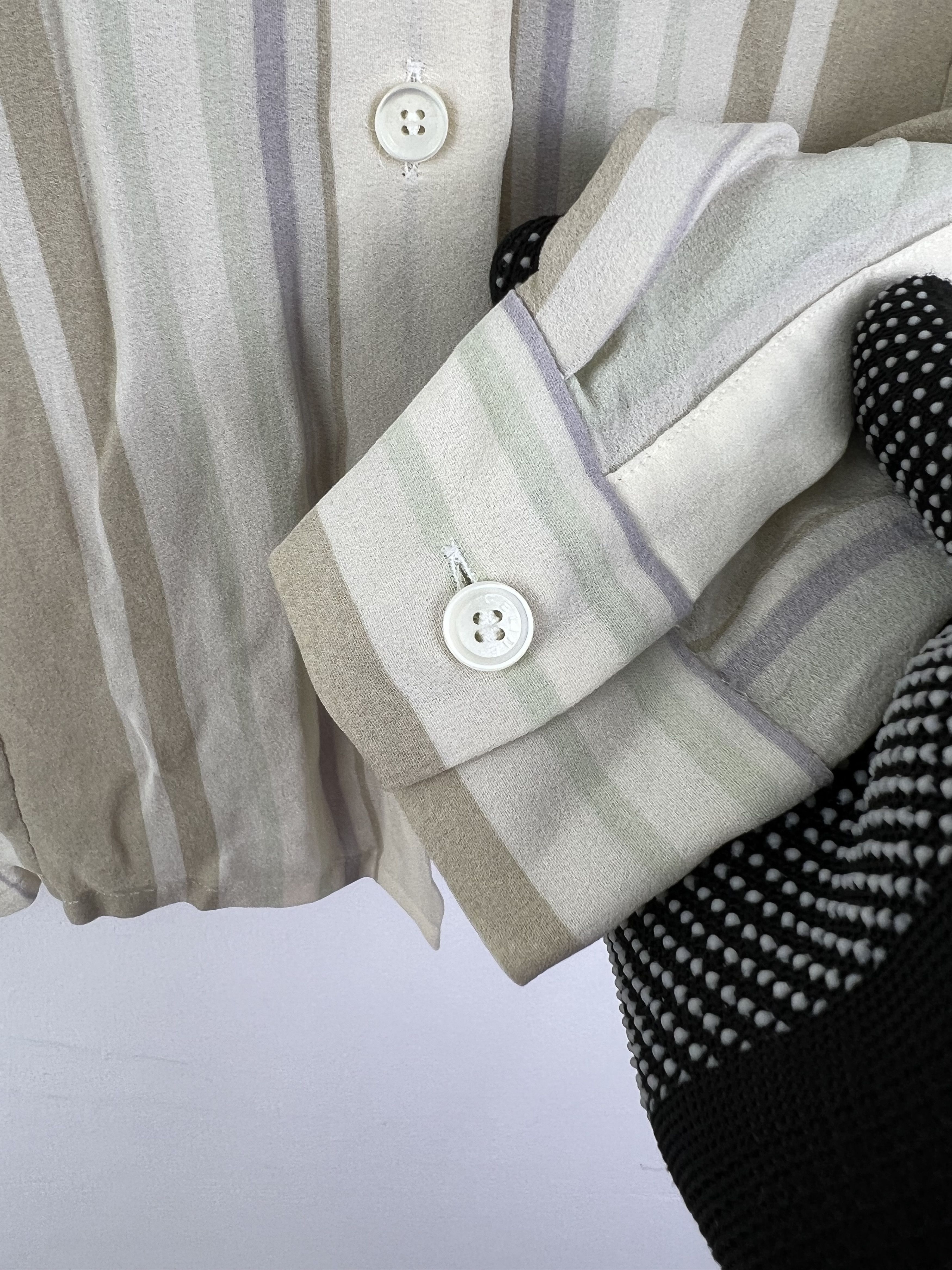Celine CELINE Silk Striped Buttons-Up Shirt (40) GTMPT036 Size M / US 6-8 / IT 42-44 - 5 Thumbnail