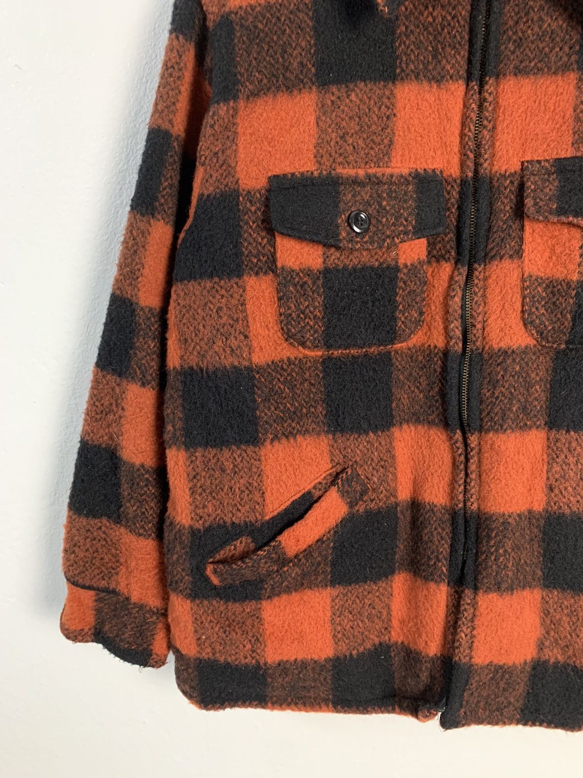 Vintage Vintage Melton Plaid Wool Jacket Size US L / EU 52-54 / 3 - 3 Thumbnail
