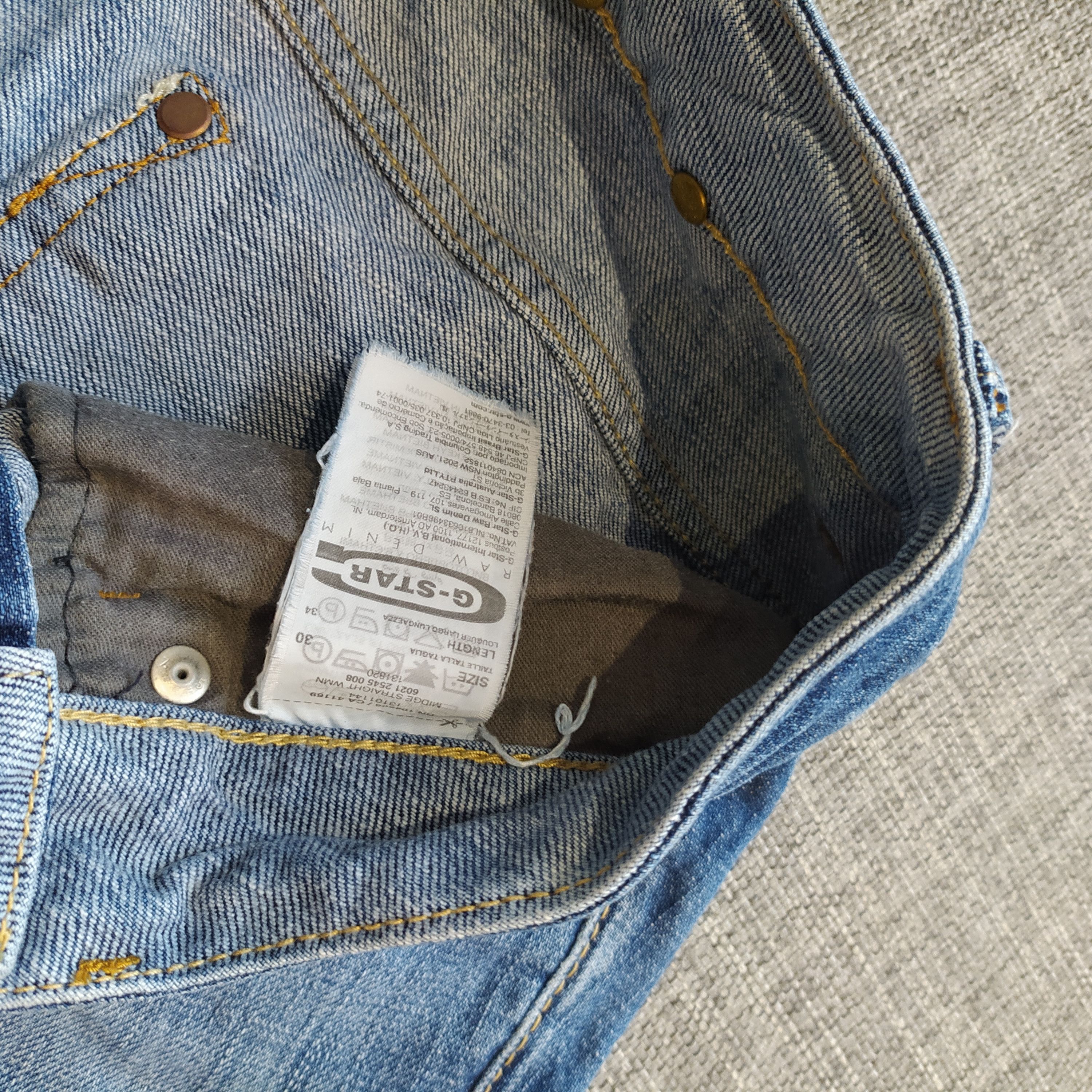 G-Star × Vintage Vintage Y2K Gstar 96 Raw Logo Midge Straight Denim Jeans Size 30" / US 8 / IT 44 - 3 Thumbnail