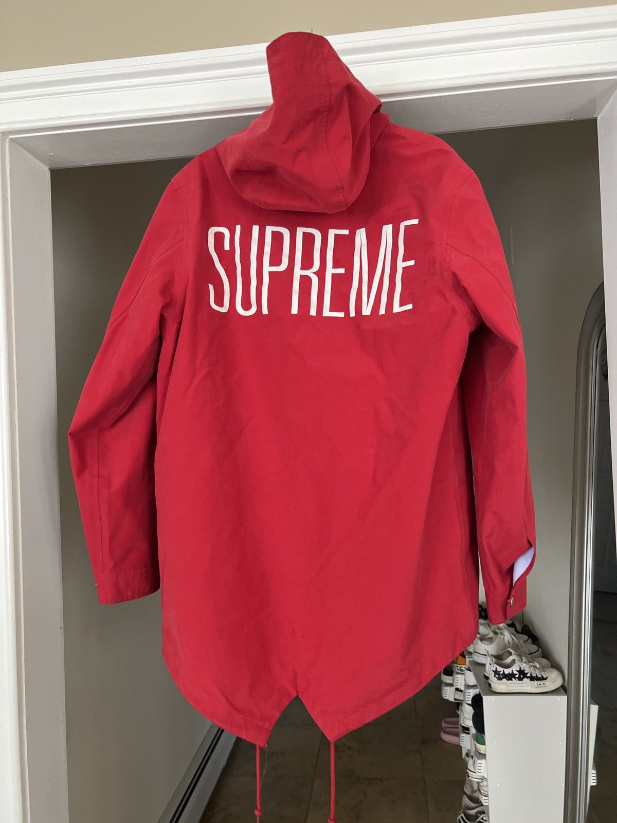 Supreme Supreme red rain coat /jacket | Grailed