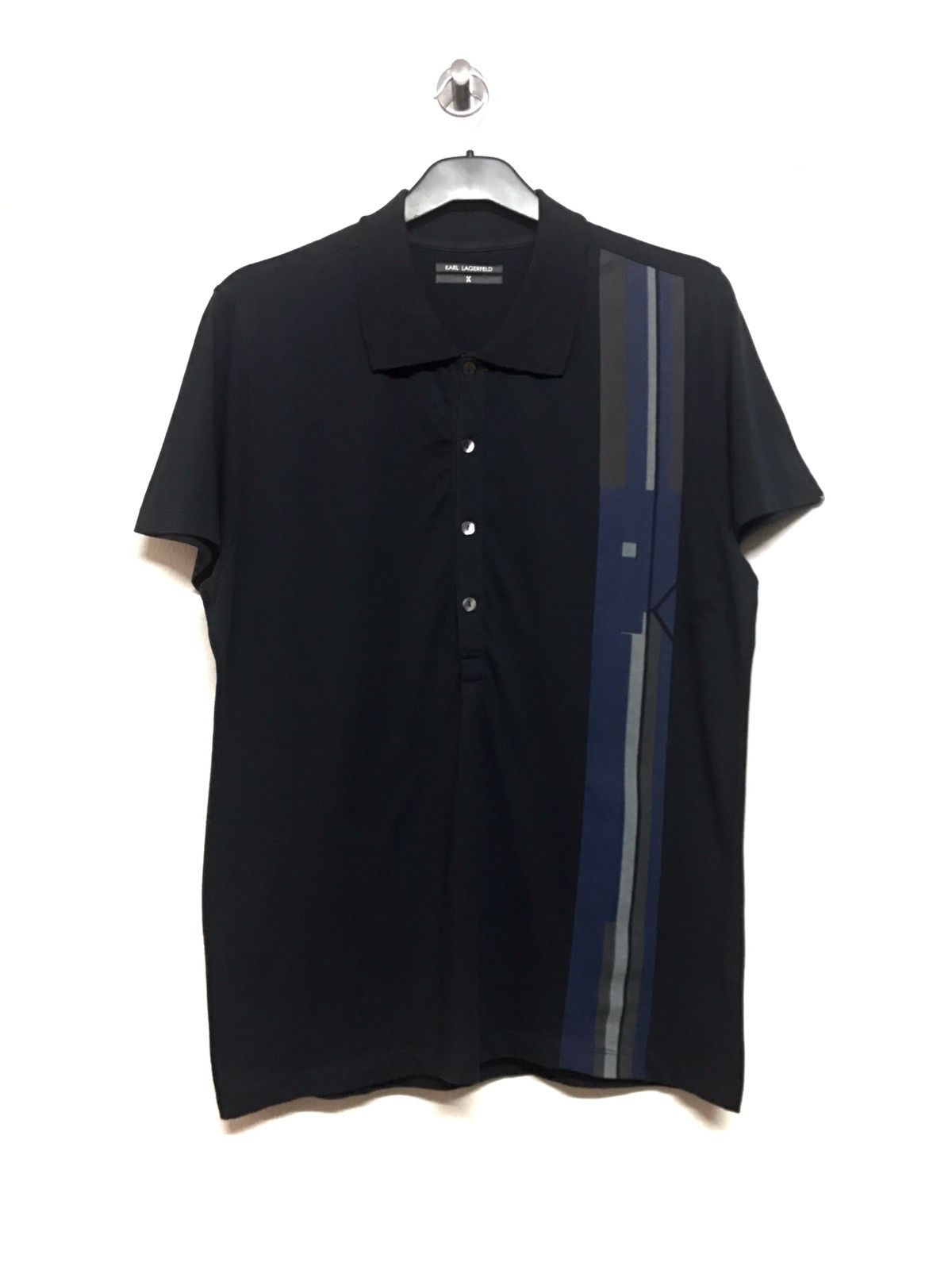 Karl Lagerfeld Bauhaus Artwork Printed Polo Size US L / EU 52-54 / 3 - 2 Thumbnail