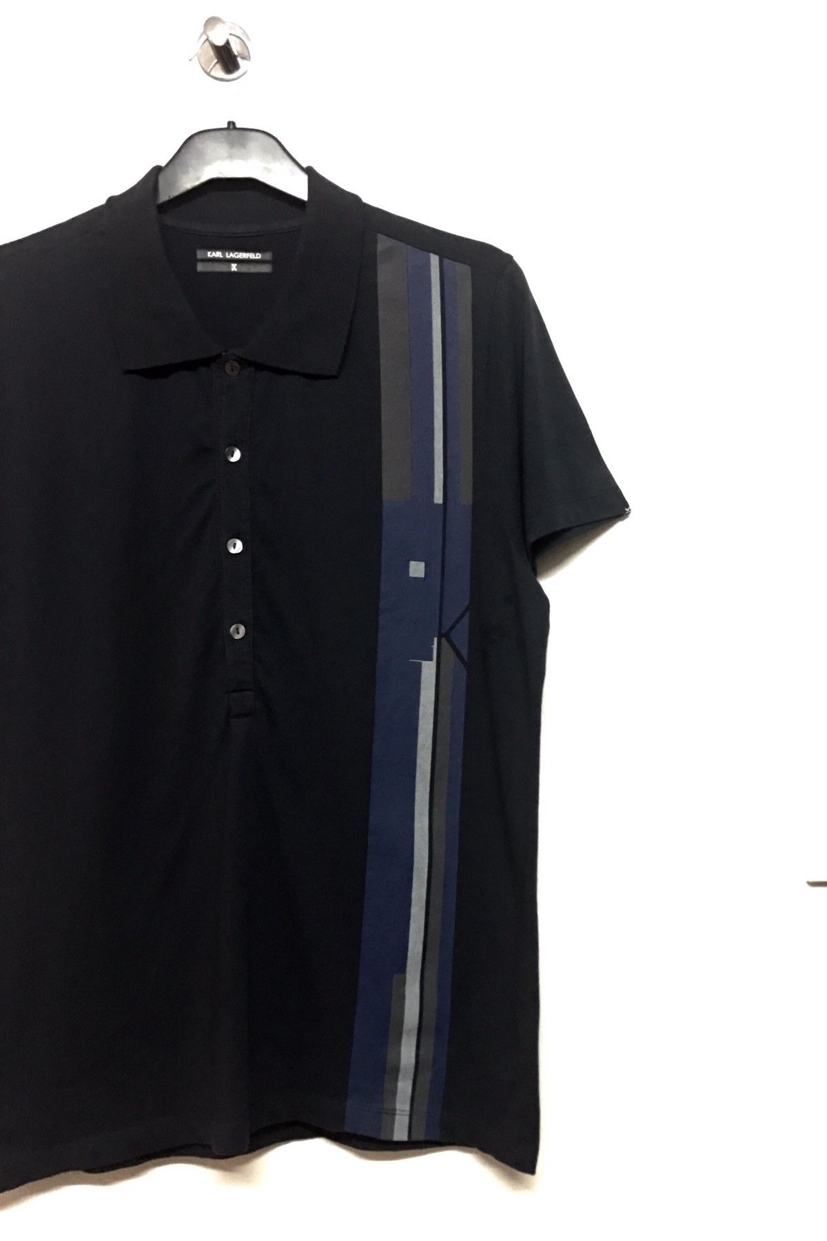 Karl Lagerfeld Bauhaus Artwork Printed Polo Size US L / EU 52-54 / 3 - 1 Thumbnail