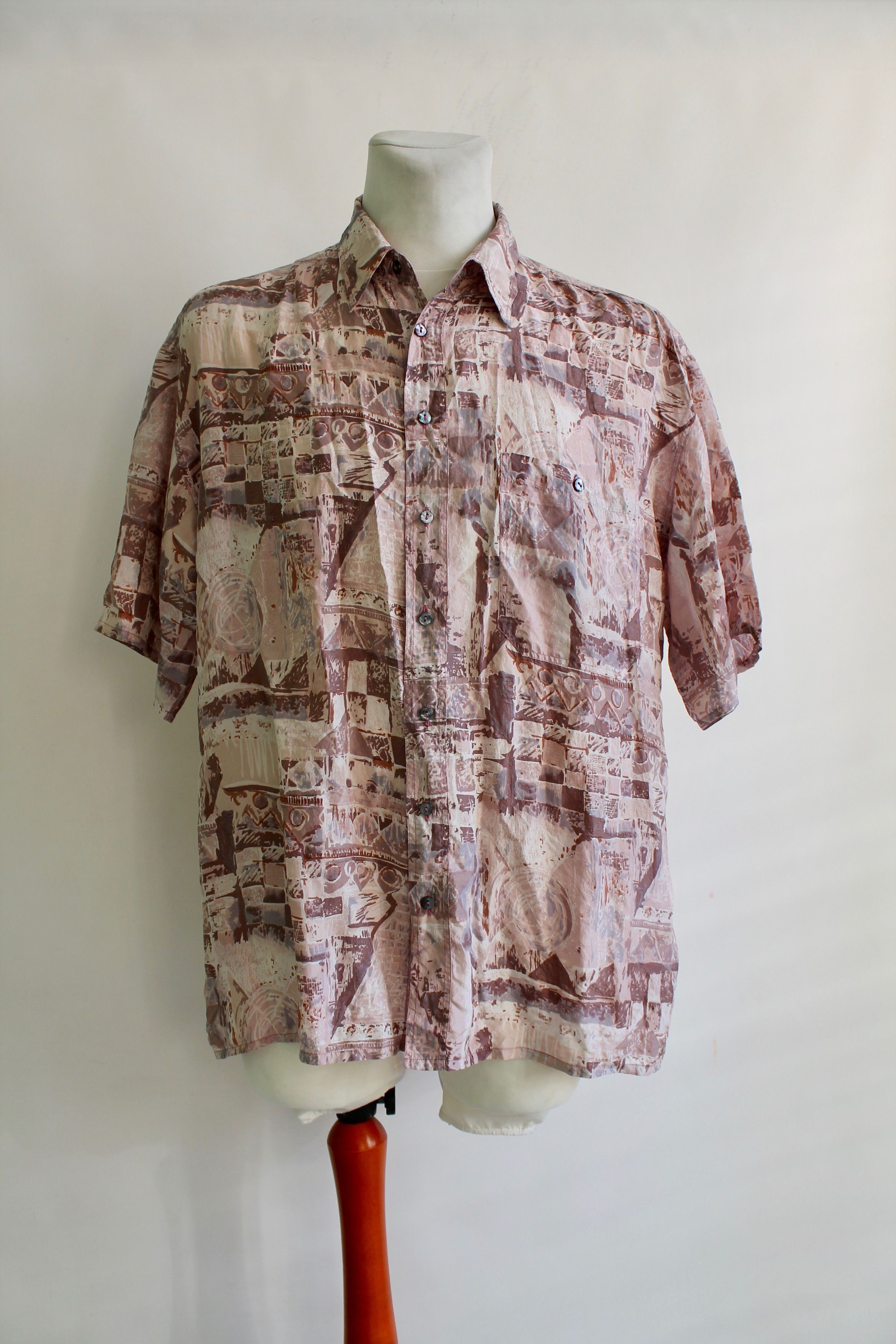 Other 90's Vintage Avant Garde 100% PURE Silk Abstract Shirt Size US L / EU 52-54 / 3 - 1 Thumbnail