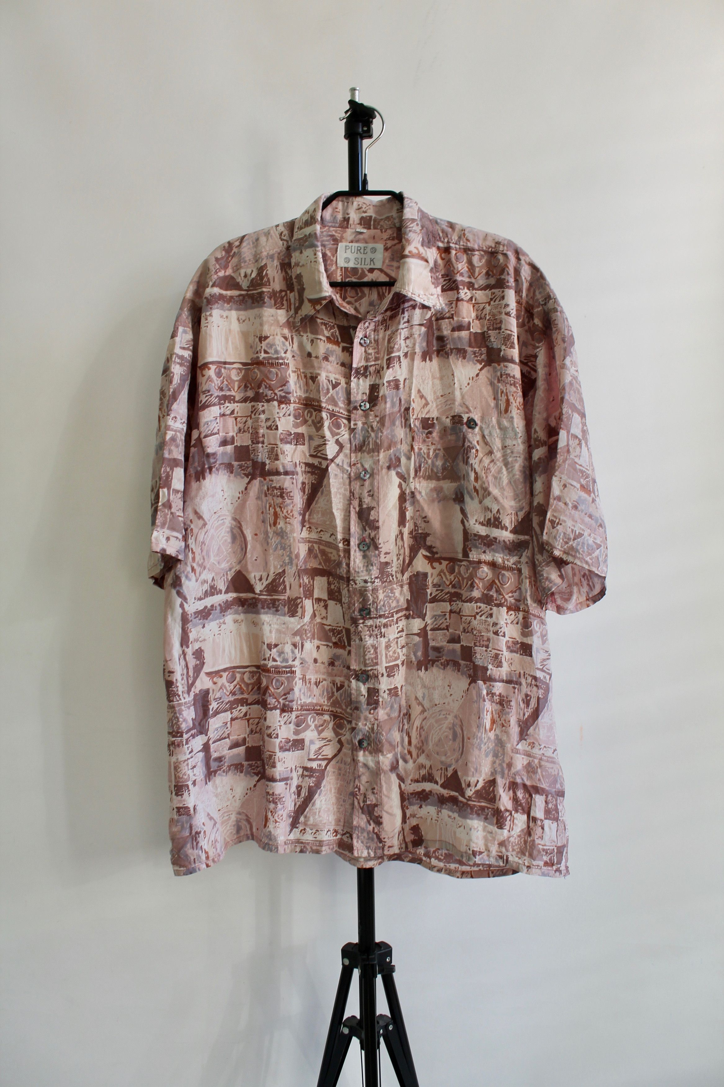 Other 90's Vintage Avant Garde 100% PURE Silk Abstract Shirt Size US L / EU 52-54 / 3 - 4 Thumbnail