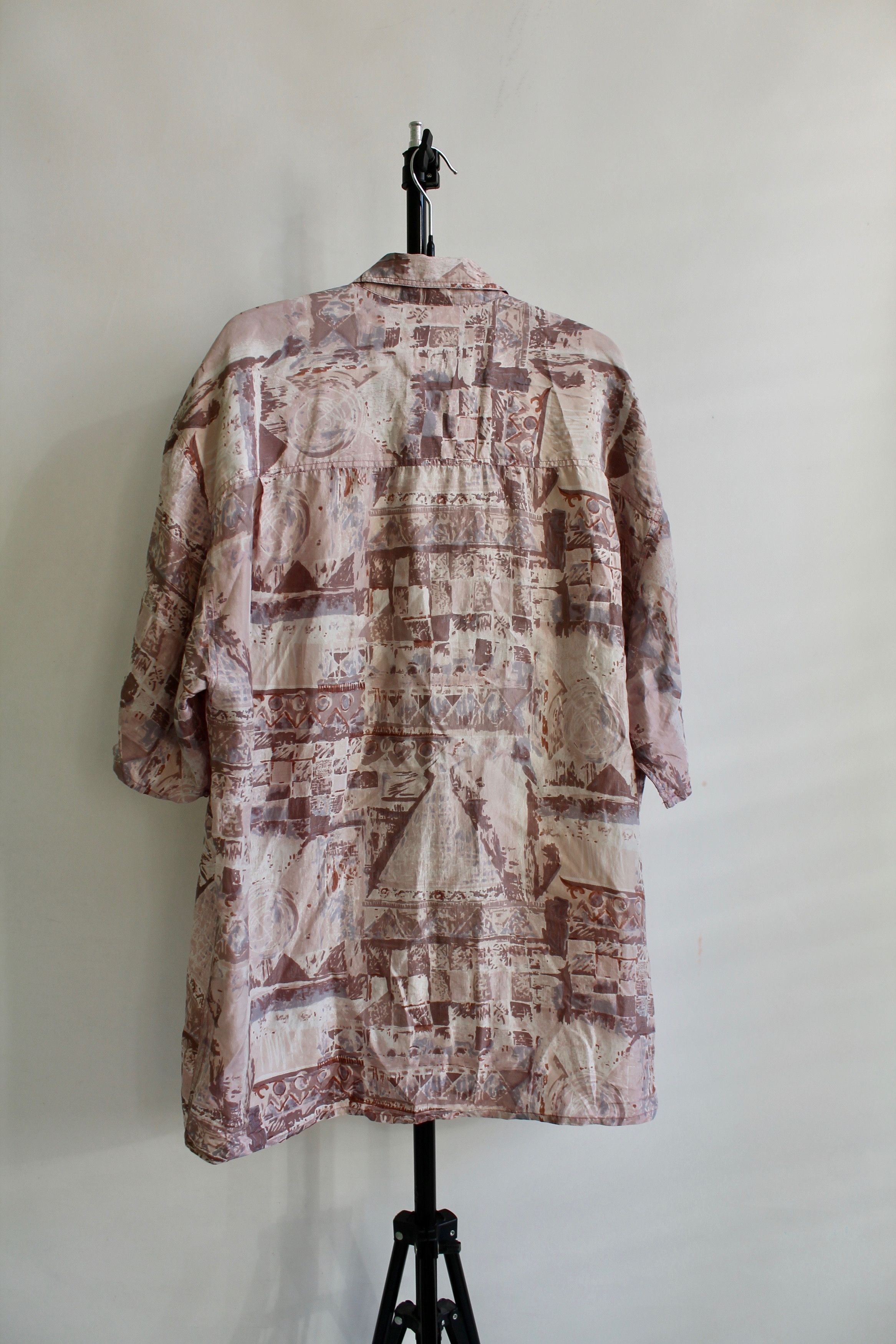 Other 90's Vintage Avant Garde 100% PURE Silk Abstract Shirt Size US L / EU 52-54 / 3 - 6 Thumbnail