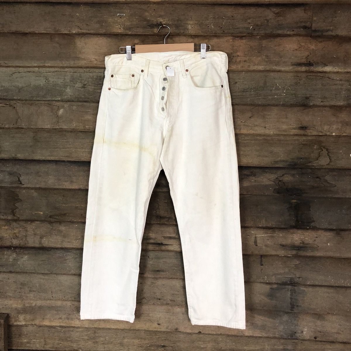 Levi's 501 Levis White vintage jeans Denim Pants #4538 Size US 32 / EU 48 - 1 Thumbnail
