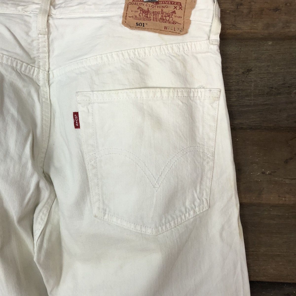 Levi's 501 Levis White vintage jeans Denim Pants #4538 Size US 32 / EU 48 - 13 Thumbnail