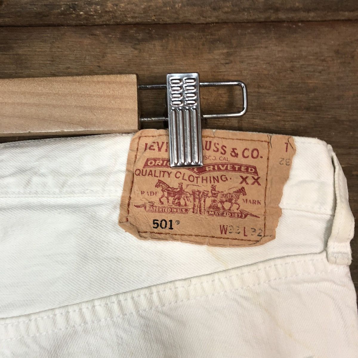 Levi's 501 Levis White vintage jeans Denim Pants #4538 Size US 32 / EU 48 - 14 Thumbnail