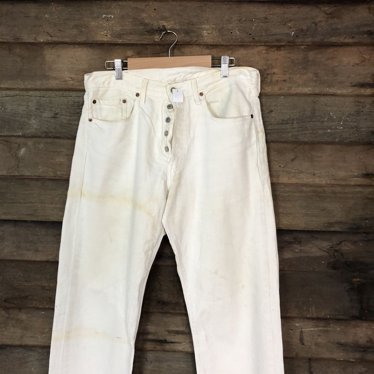 Levi's 501 Levis White vintage jeans Denim Pants #4538 Size US 32 / EU 48 - 2 Thumbnail