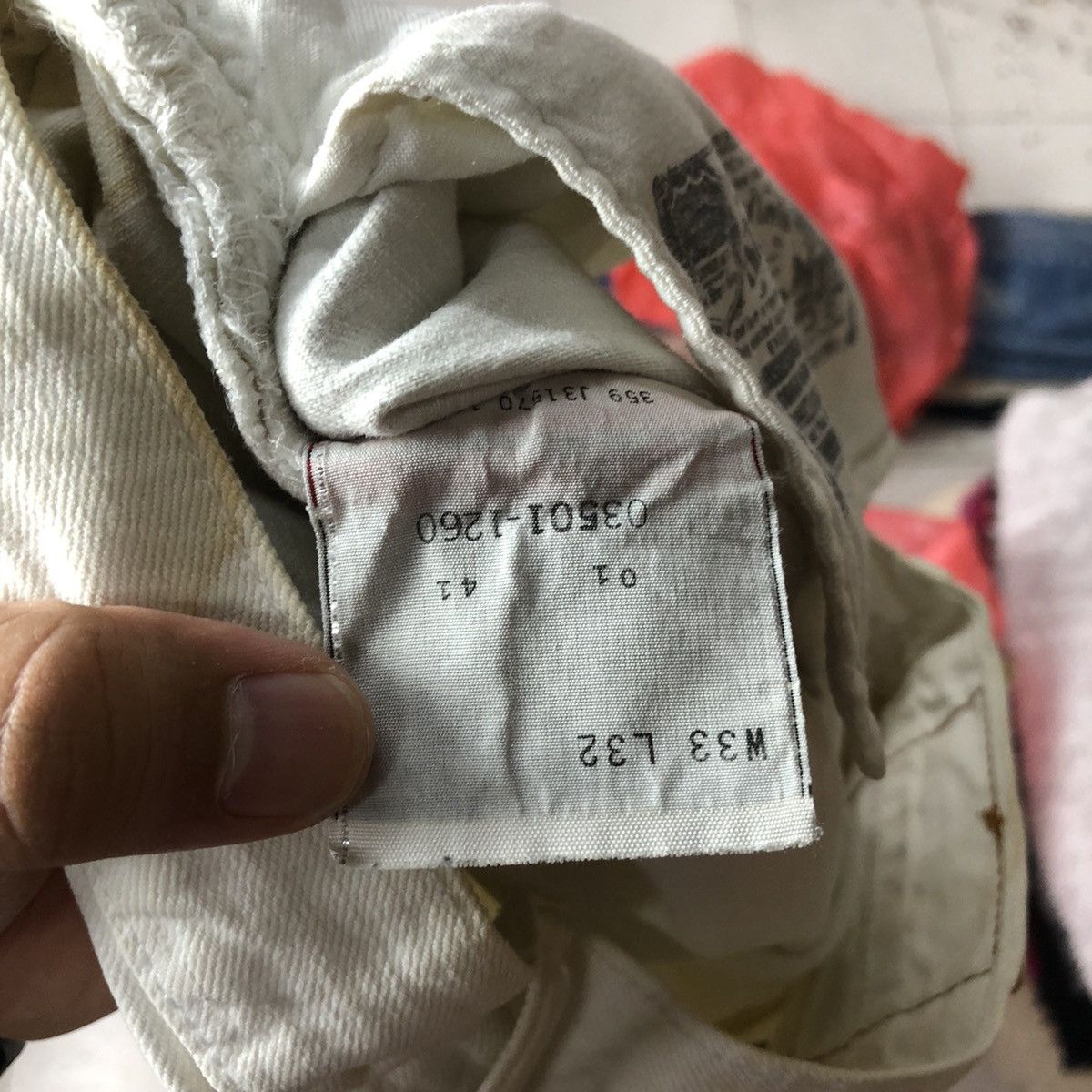 Levi's 501 Levis White vintage jeans Denim Pants #4538 Size US 32 / EU 48 - 16 Thumbnail