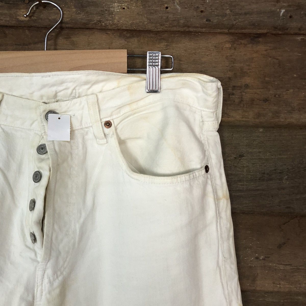 Levi's 501 Levis White vintage jeans Denim Pants #4538 Size US 32 / EU 48 - 5 Thumbnail