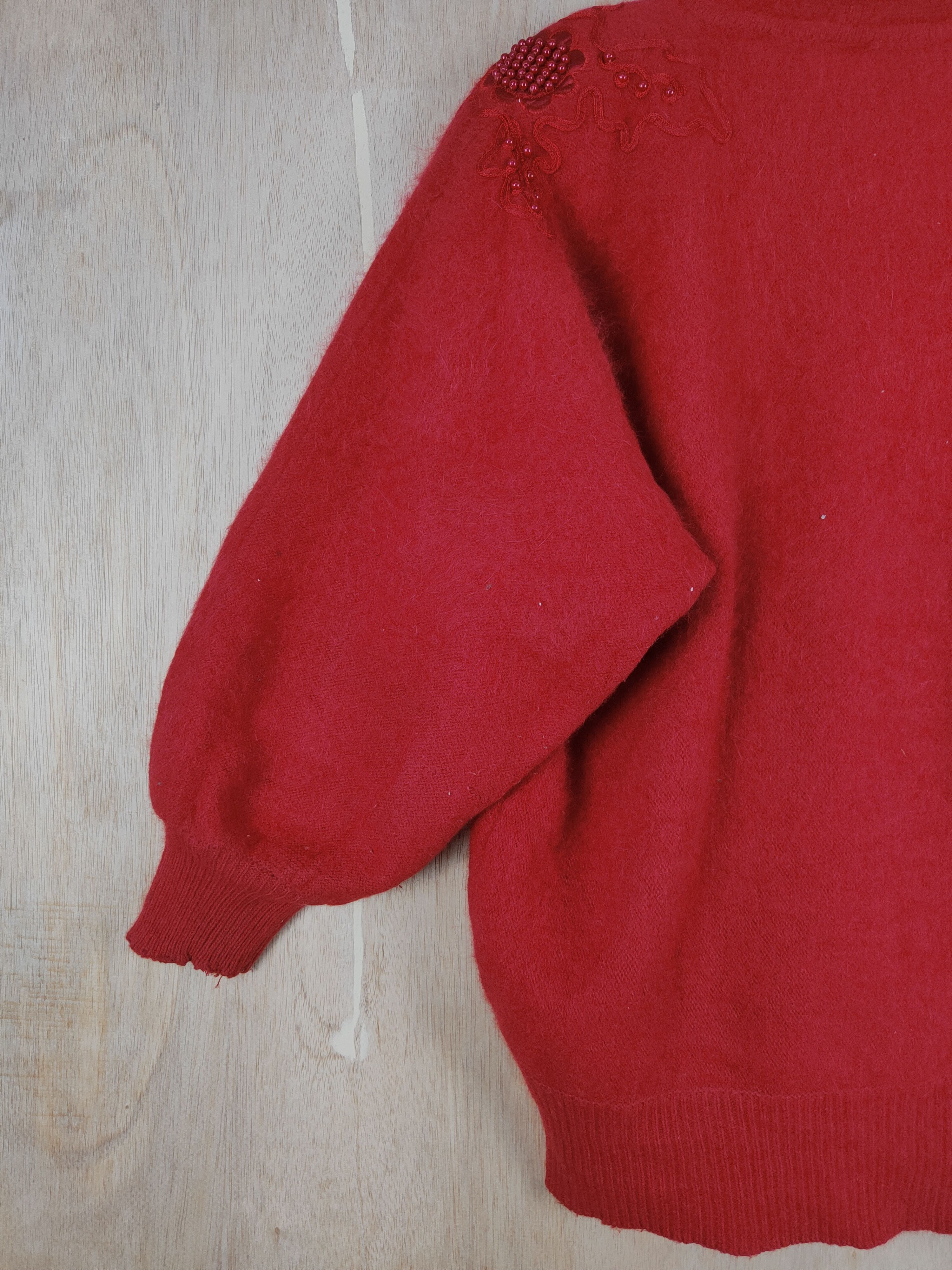 Homespun Knitwear × Japanese Brand Japanese Brand Red Cardigan knitwear #S299 Size L / US 10 / IT 46 - 6 Thumbnail