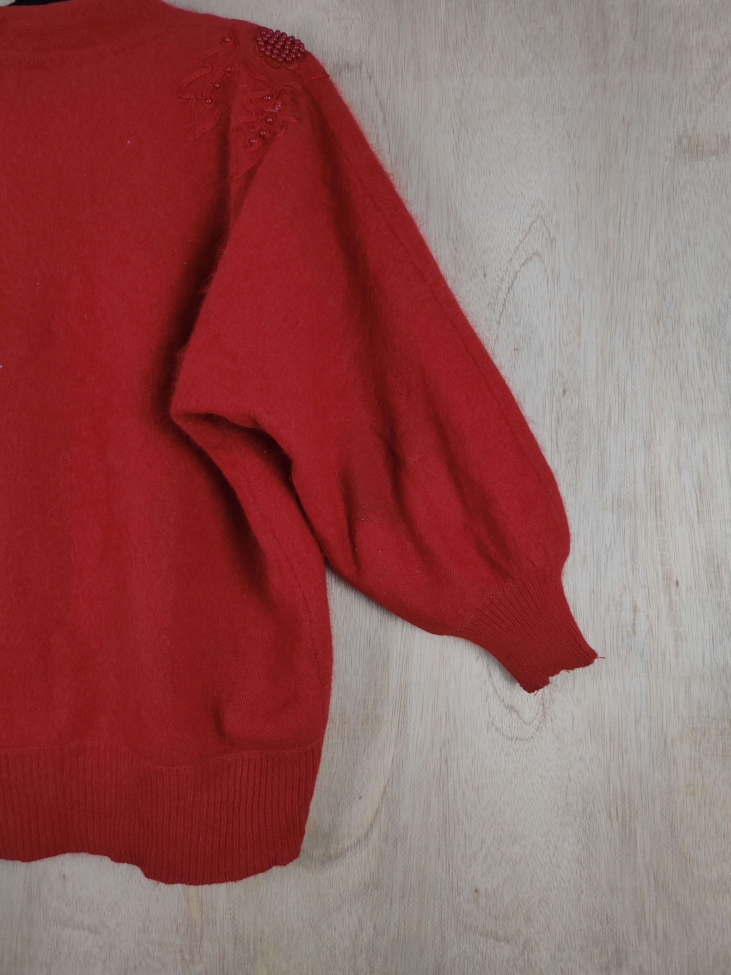 Homespun Knitwear × Japanese Brand Japanese Brand Red Cardigan knitwear #S299 Size L / US 10 / IT 46 - 7 Thumbnail