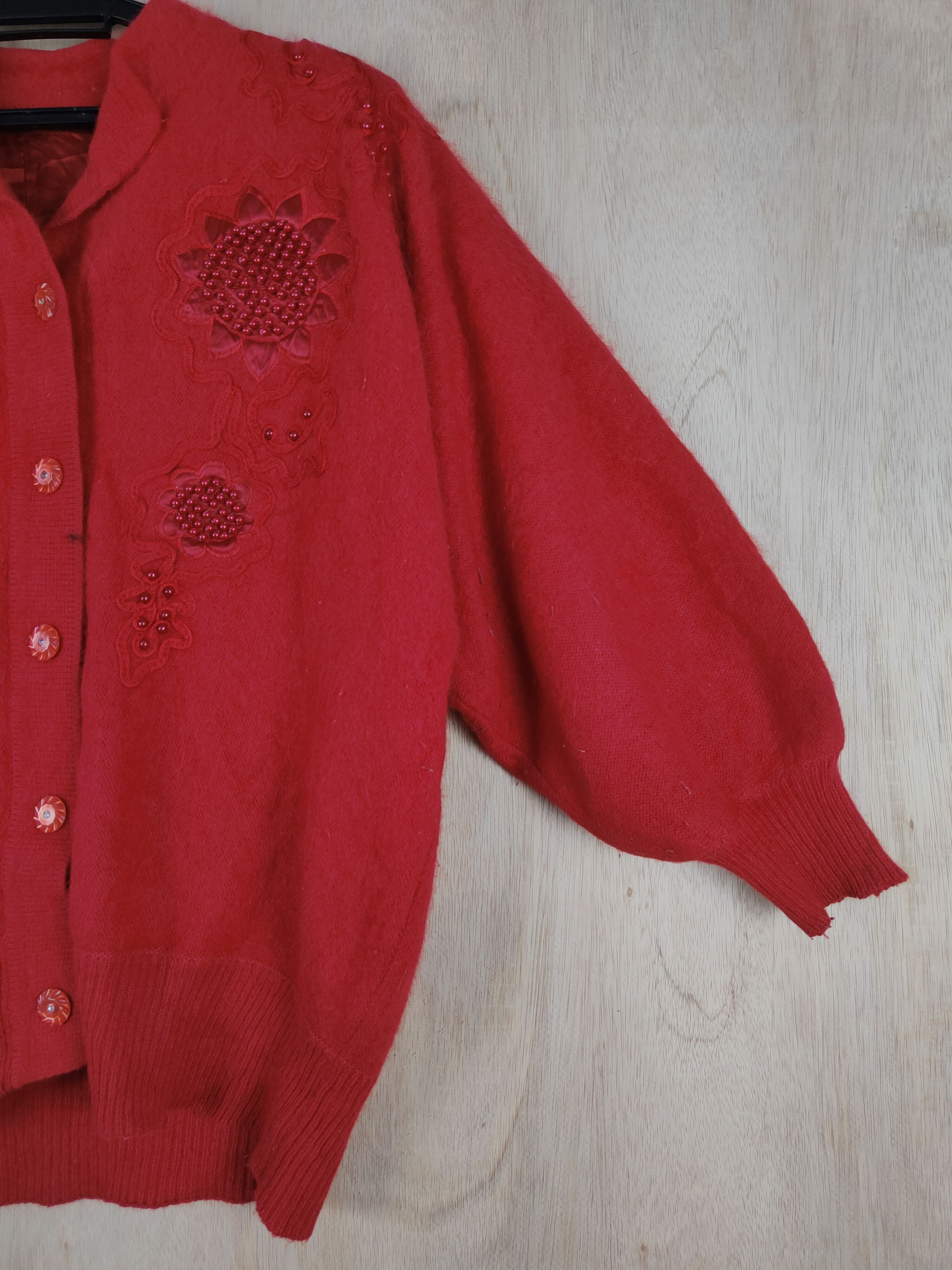 Homespun Knitwear × Japanese Brand Japanese Brand Red Cardigan knitwear #S299 Size L / US 10 / IT 46 - 4 Thumbnail