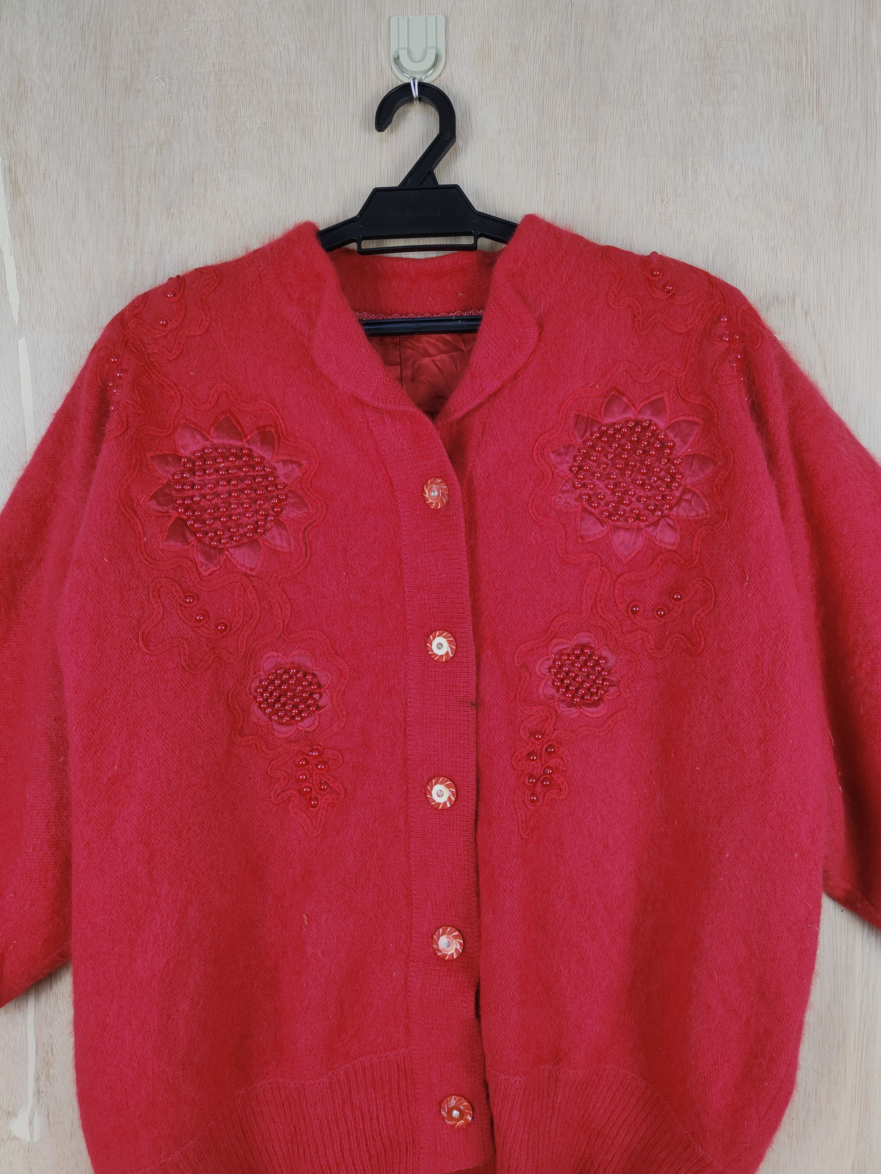 Homespun Knitwear × Japanese Brand Japanese Brand Red Cardigan knitwear #S299 Size L / US 10 / IT 46 - 2 Thumbnail