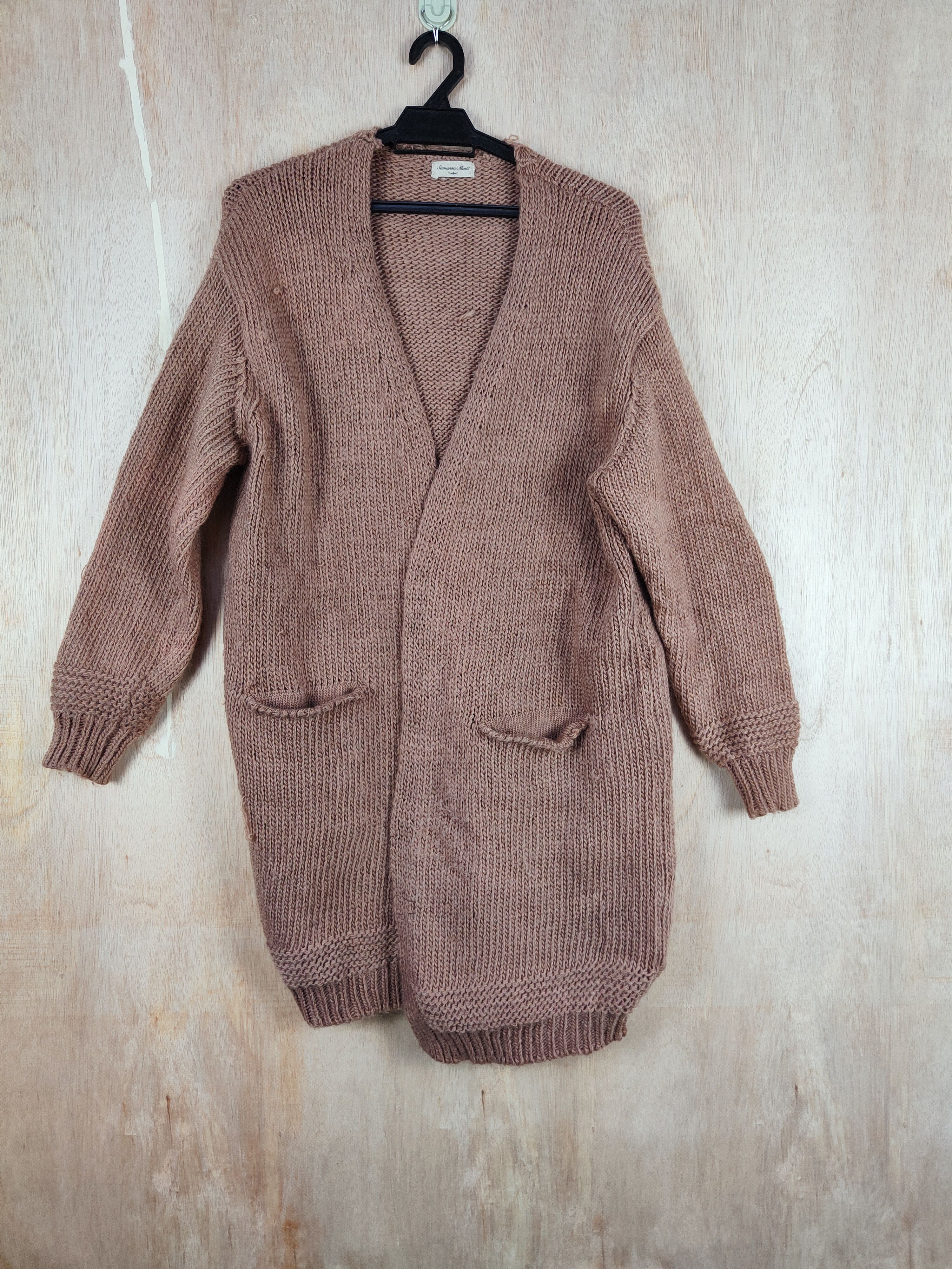 Homespun Knitwear × Japanese Brand Samansa Mos2 Brown long Cardigan knitwear #S296 Size US M / EU 48-50 / 2 - 1 Thumbnail