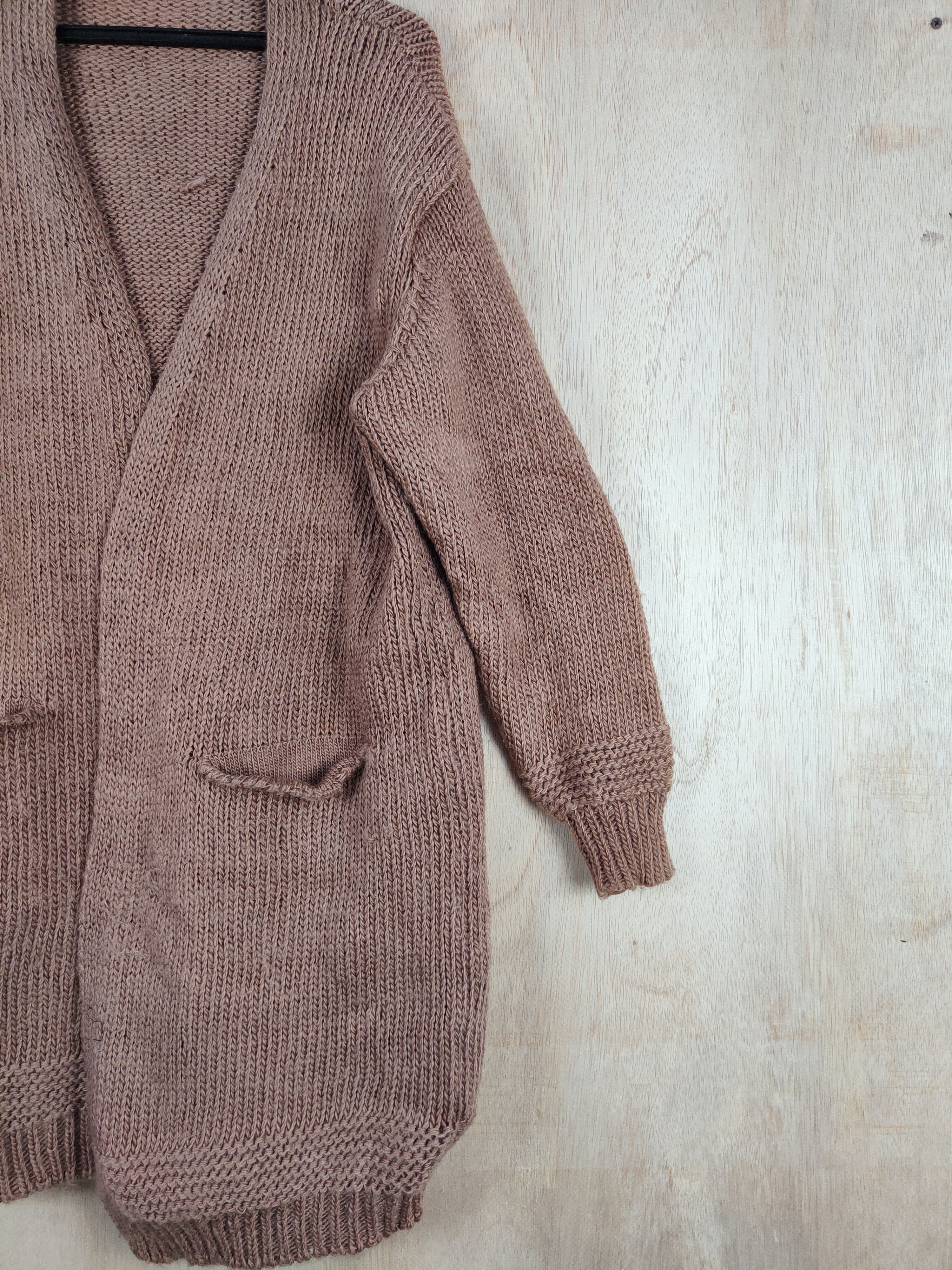 Homespun Knitwear × Japanese Brand Samansa Mos2 Brown long Cardigan knitwear #S296 Size US M / EU 48-50 / 2 - 5 Thumbnail