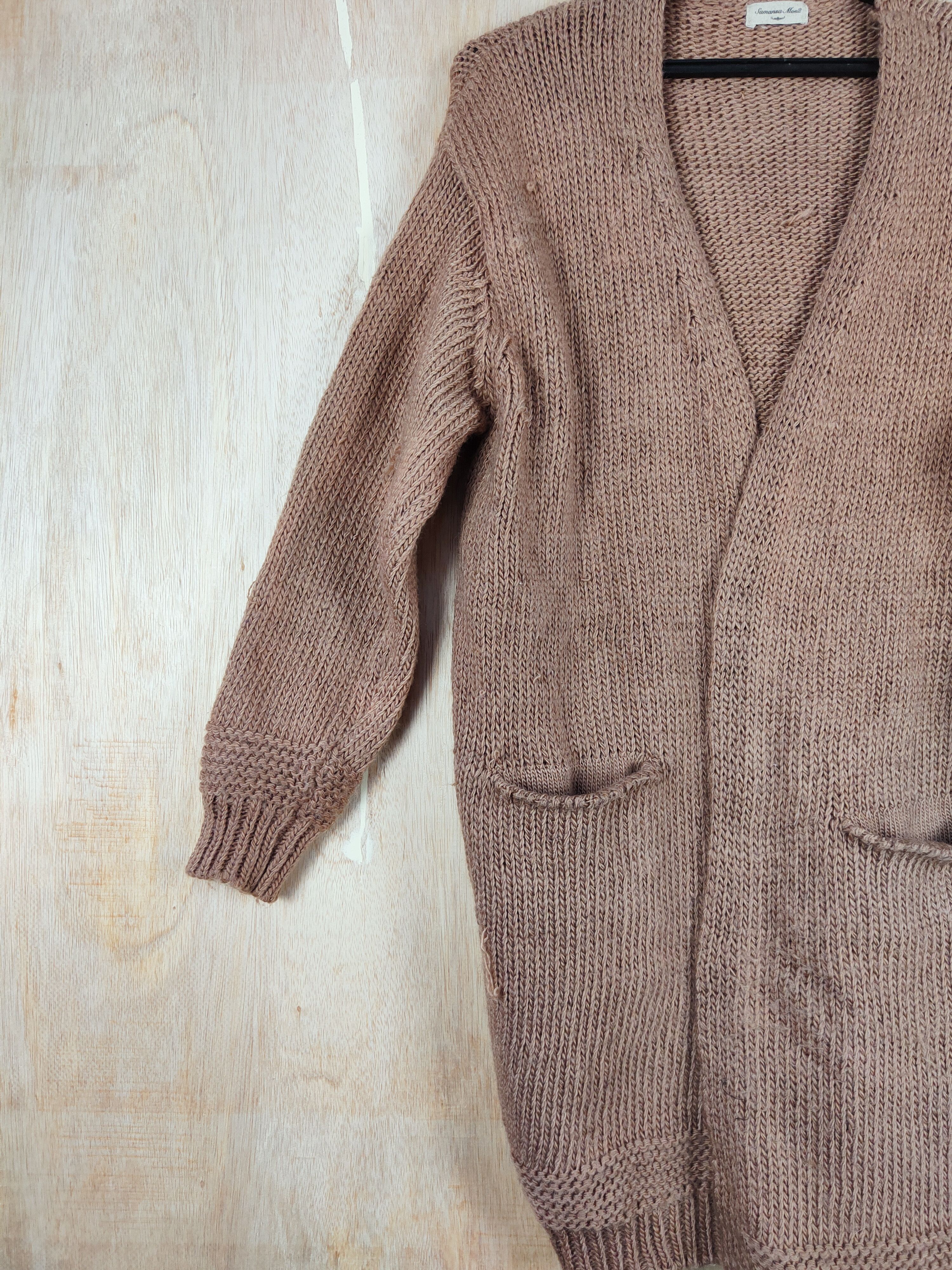 Homespun Knitwear × Japanese Brand Samansa Mos2 Brown long Cardigan knitwear #S296 Size US M / EU 48-50 / 2 - 3 Thumbnail