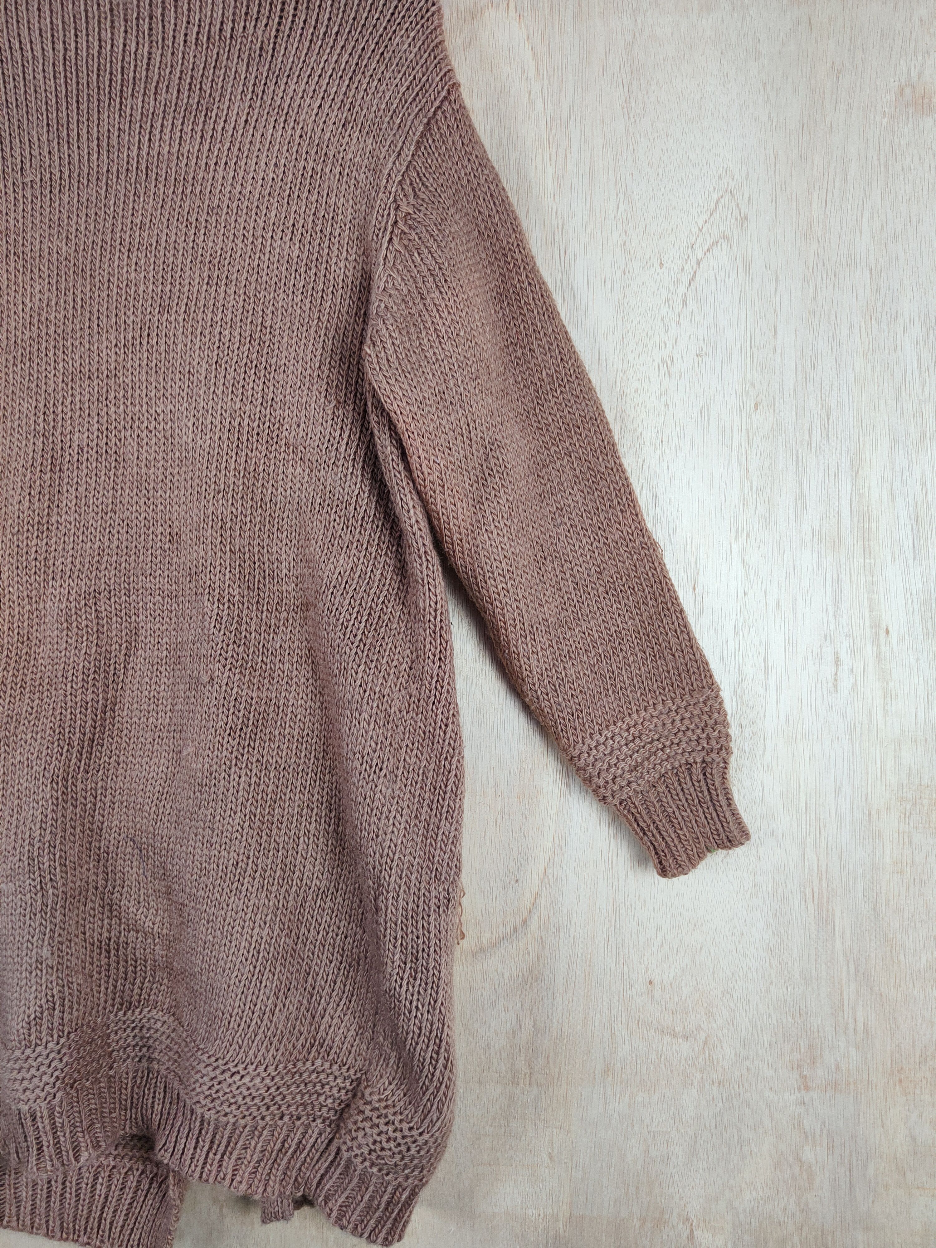 Homespun Knitwear × Japanese Brand Samansa Mos2 Brown long Cardigan knitwear #S296 Size US M / EU 48-50 / 2 - 9 Thumbnail