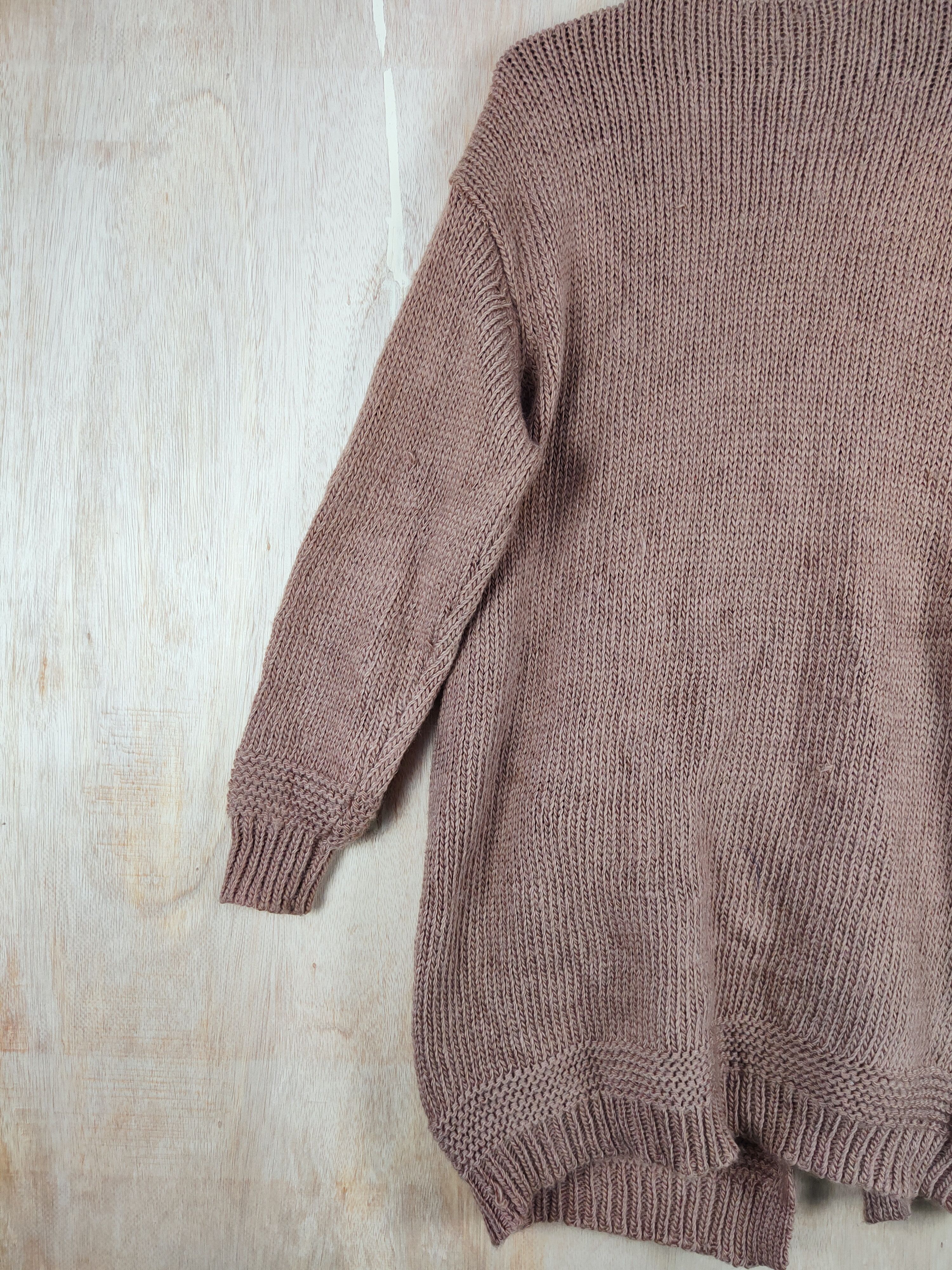 Homespun Knitwear × Japanese Brand Samansa Mos2 Brown long Cardigan knitwear #S296 Size US M / EU 48-50 / 2 - 8 Thumbnail