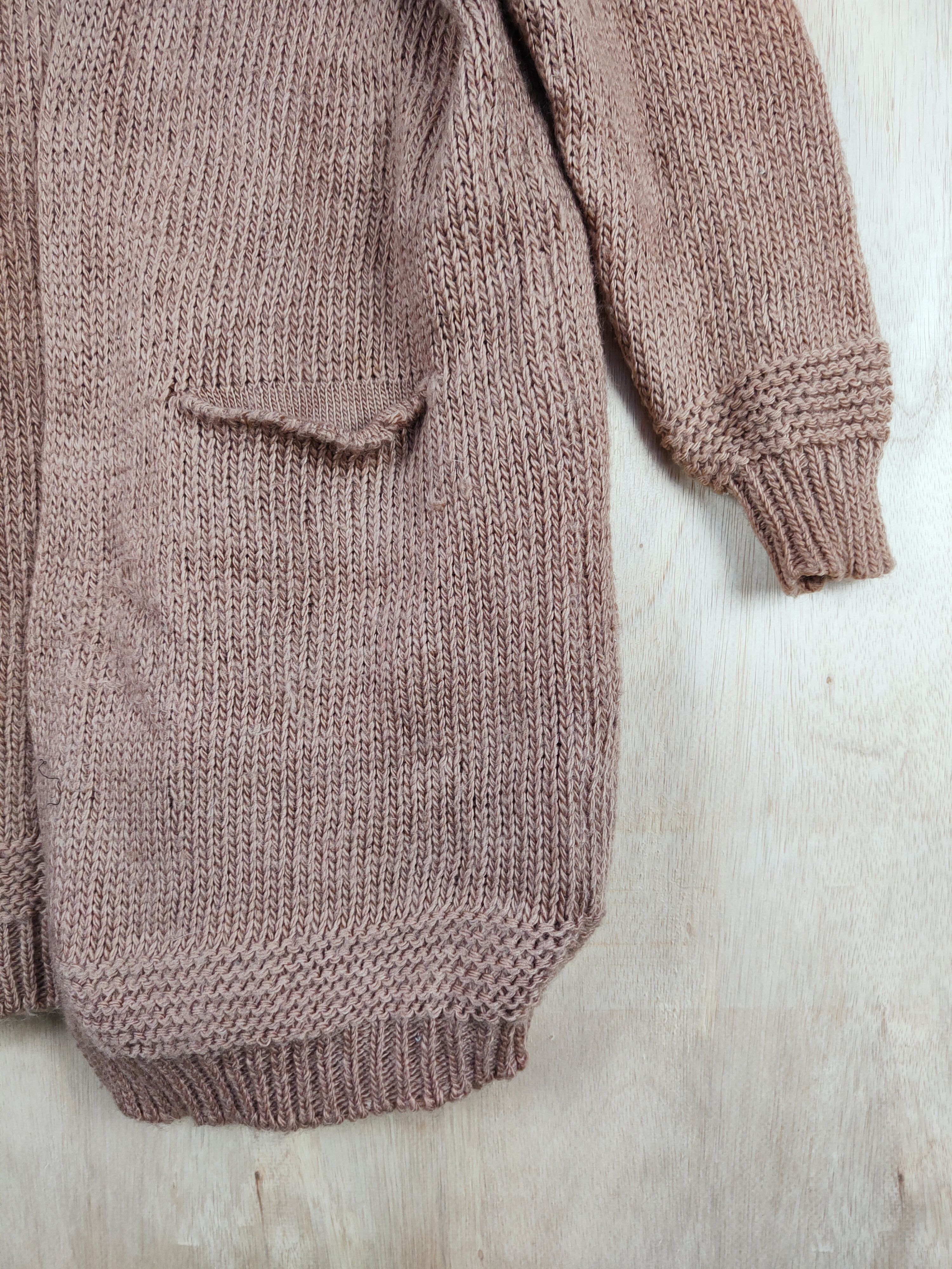 Homespun Knitwear × Japanese Brand Samansa Mos2 Brown long Cardigan knitwear #S296 Size US M / EU 48-50 / 2 - 6 Thumbnail