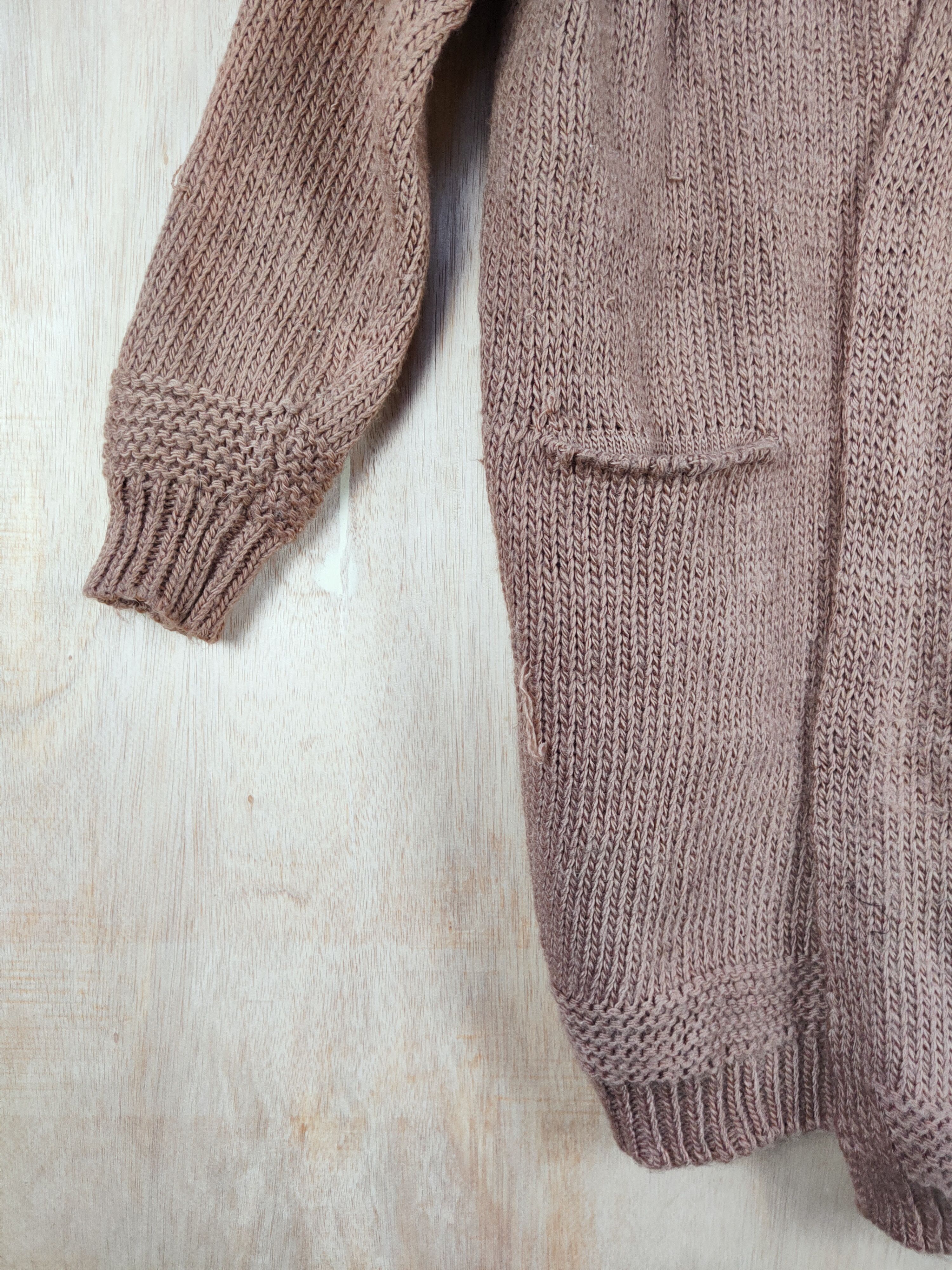 Homespun Knitwear × Japanese Brand Samansa Mos2 Brown long Cardigan knitwear #S296 Size US M / EU 48-50 / 2 - 4 Thumbnail