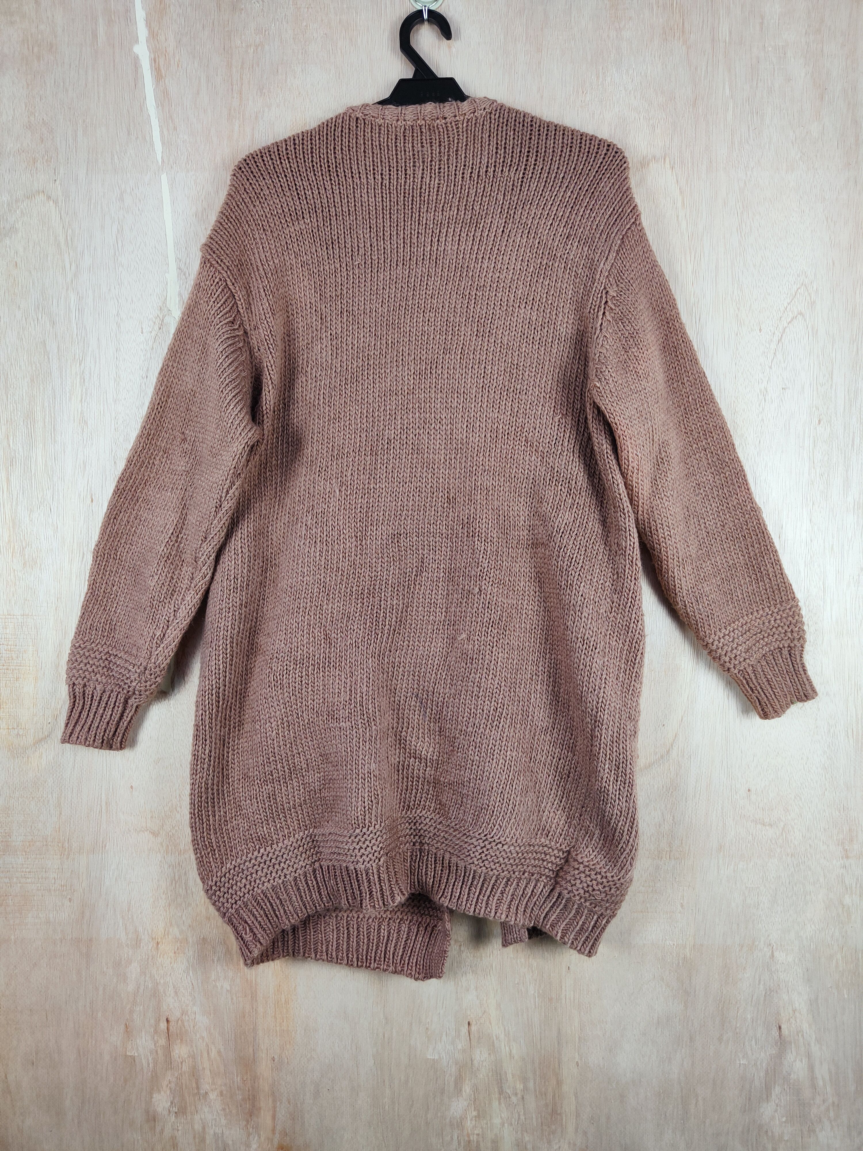 Homespun Knitwear × Japanese Brand Samansa Mos2 Brown long Cardigan knitwear #S296 Size US M / EU 48-50 / 2 - 7 Thumbnail