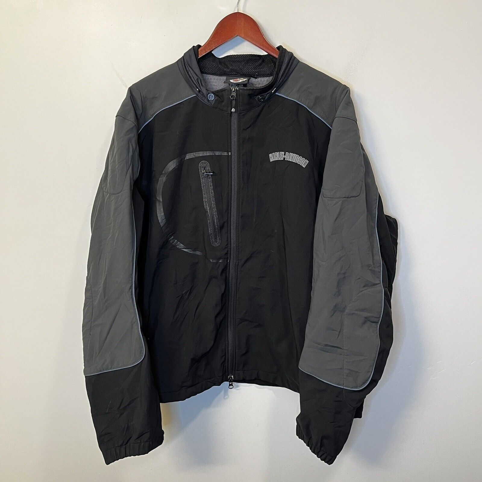 Vintage VTG Harley Davidson Lined Bomber Riding Windbreaker Jacket ...