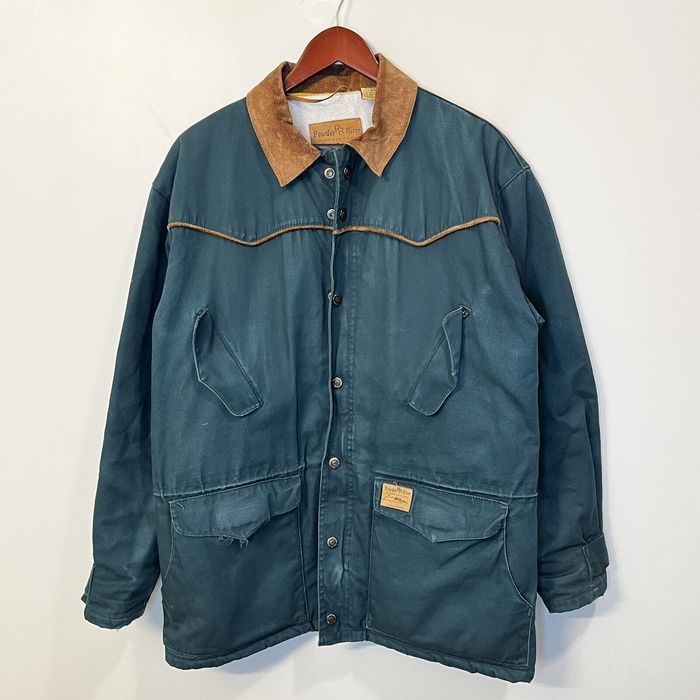 Vintage POWDER RIVER OUTFITTERS Hudson Bay Blanket Lined JACKET Barn ...