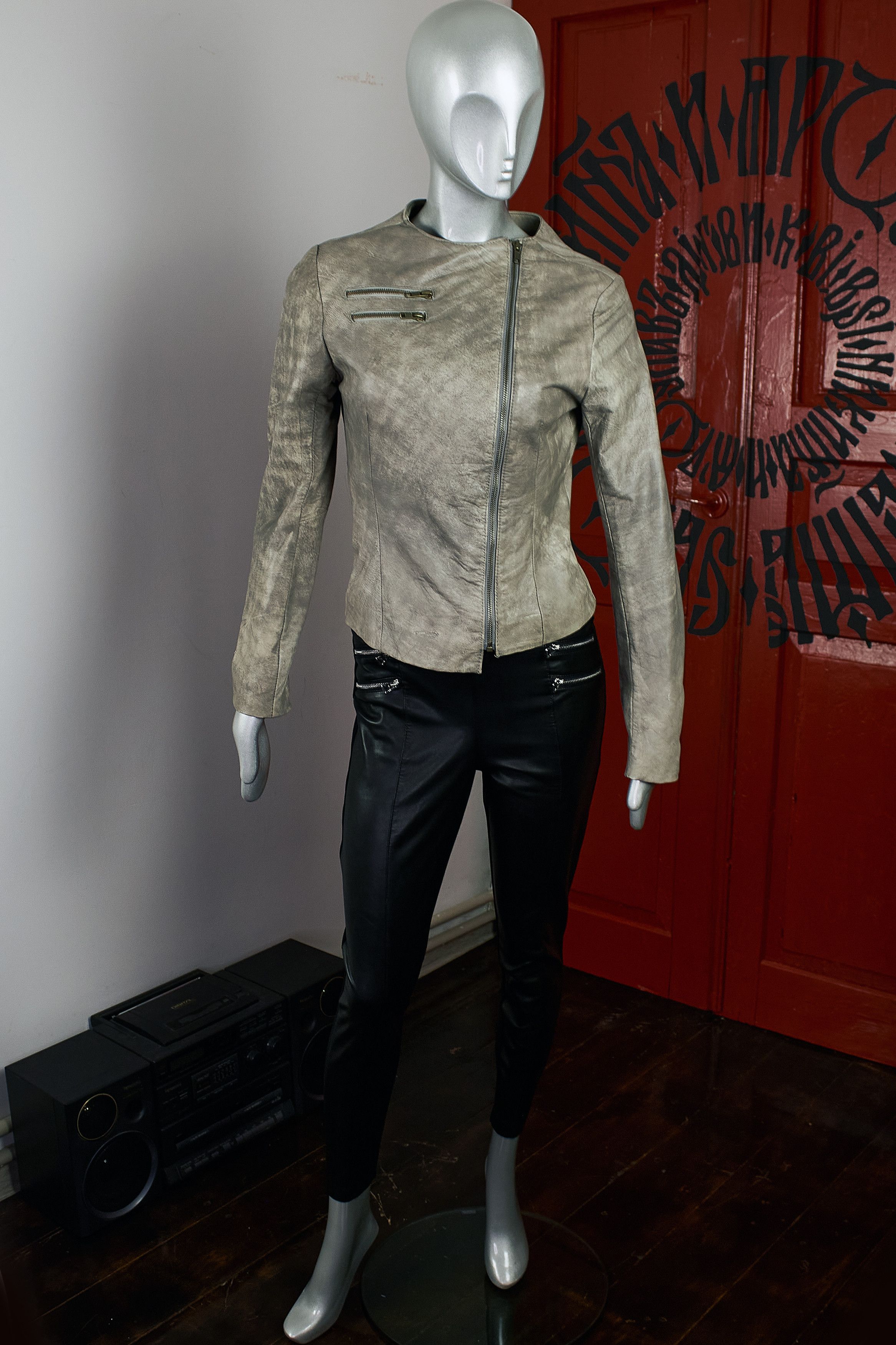 Vintage Vintage Gray Leather Motorcycle Biker Jacket Heeli Size XS / US 0-2 / IT 36-38 - 8 Thumbnail