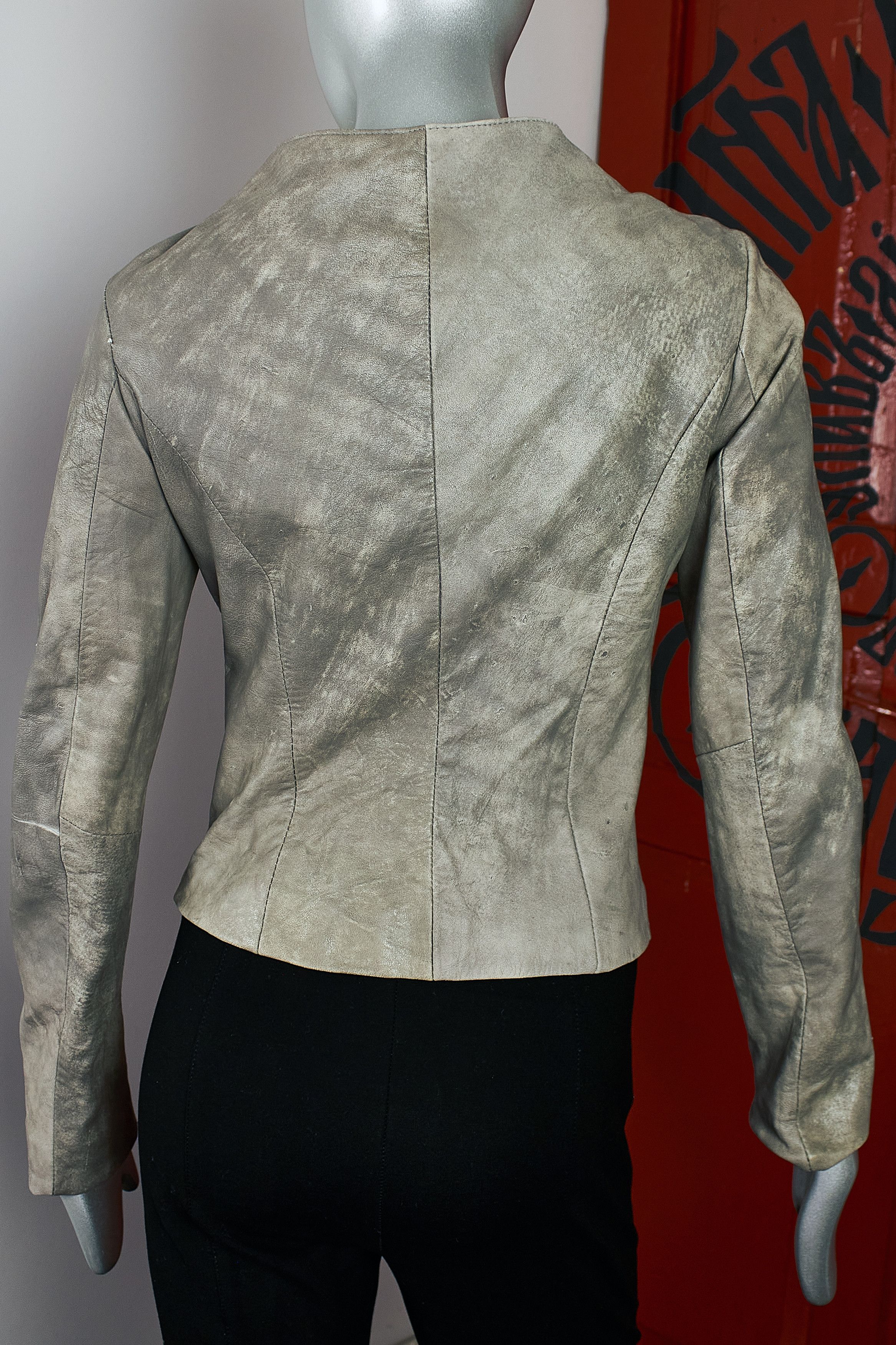 Vintage Vintage Gray Leather Motorcycle Biker Jacket Heeli Size XS / US 0-2 / IT 36-38 - 7 Thumbnail