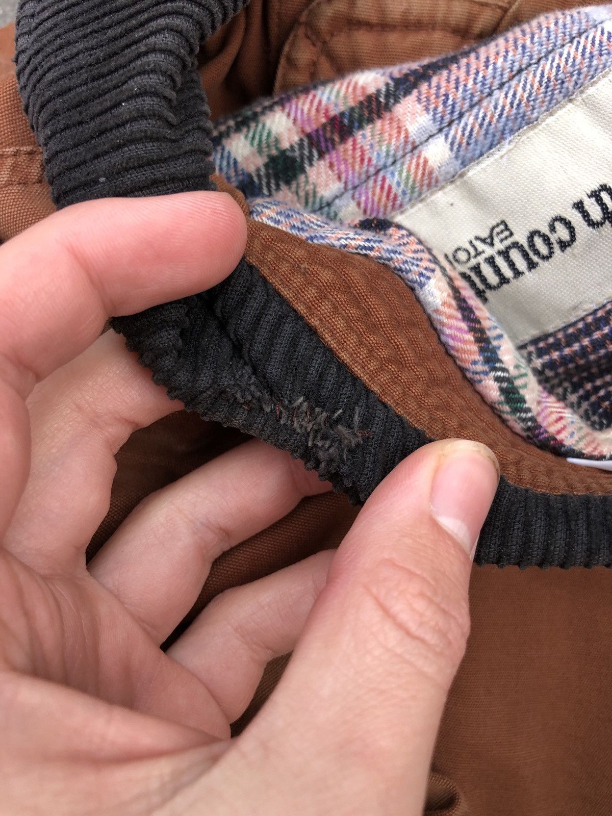 Vintage Vintage plaid lining corduroy collar duck canvas work jacket Size US XL / EU 56 / 4 - 7 Thumbnail