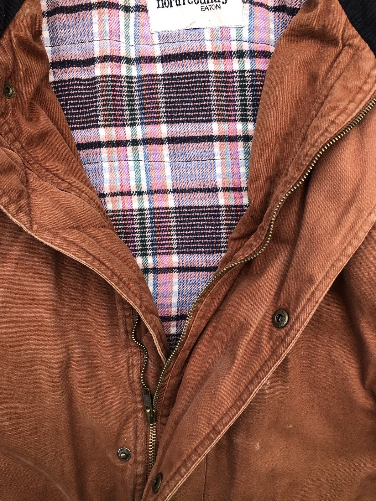 Vintage Vintage plaid lining corduroy collar duck canvas work jacket Size US XL / EU 56 / 4 - 4 Thumbnail