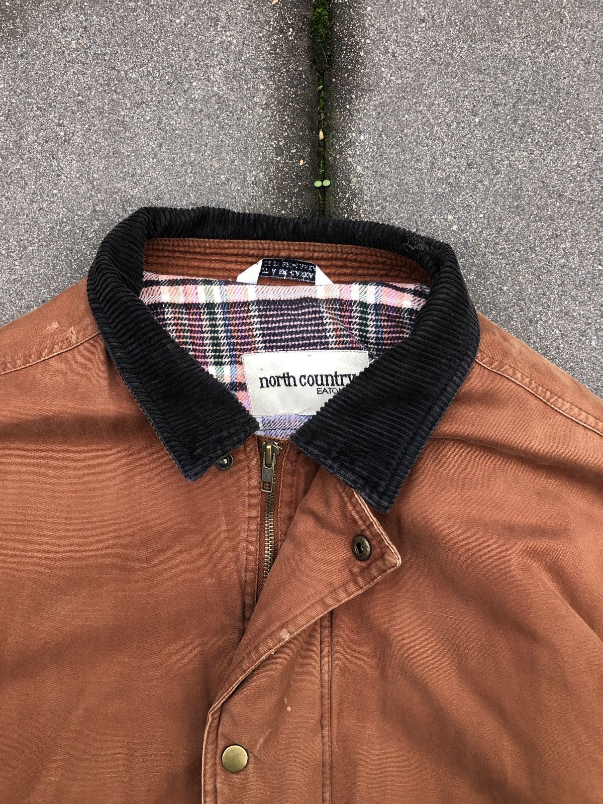 Vintage Vintage plaid lining corduroy collar duck canvas work jacket Size US XL / EU 56 / 4 - 2 Thumbnail