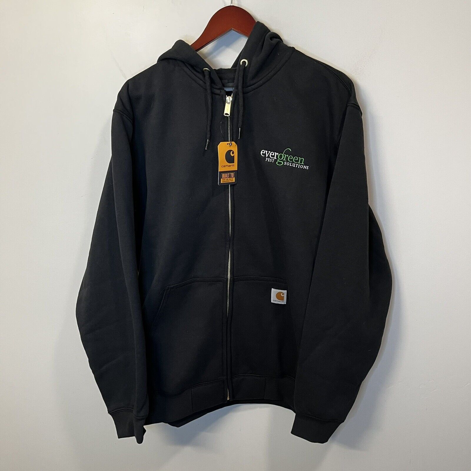 Carhartt Loose Fit Half-Zip Hoodie, Men's Size L cotton black type Vintage Second Hand