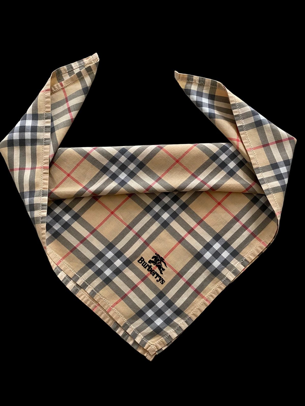 Burberry Vintage Scarf Burberrys Nova Check Handkerchief Authentic Size ONE SIZE - 2 Thumbnail