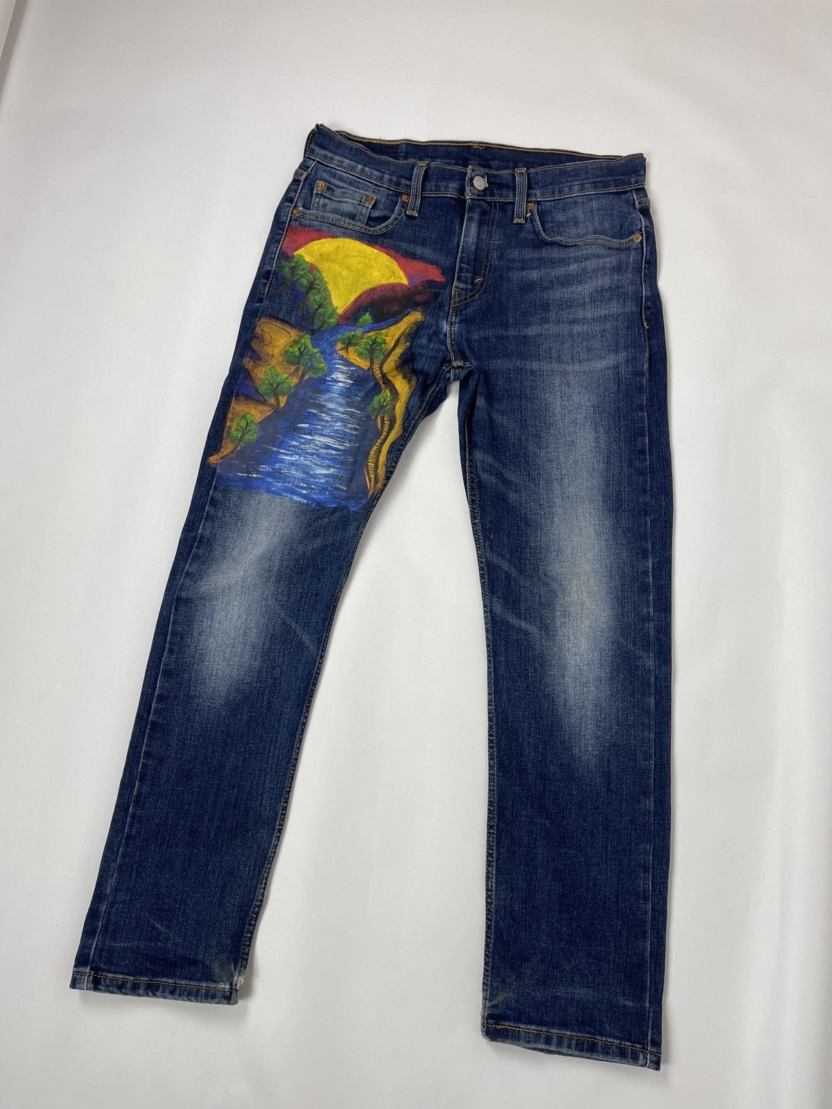 Levi's Levi’s 502 waterless art hand painted custom denim jeans Size US 30 / EU 46 - 2 Thumbnail