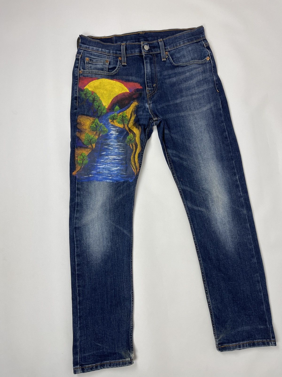 Levi's Levi’s 502 waterless art hand painted custom denim jeans Size US 30 / EU 46 - 3 Thumbnail