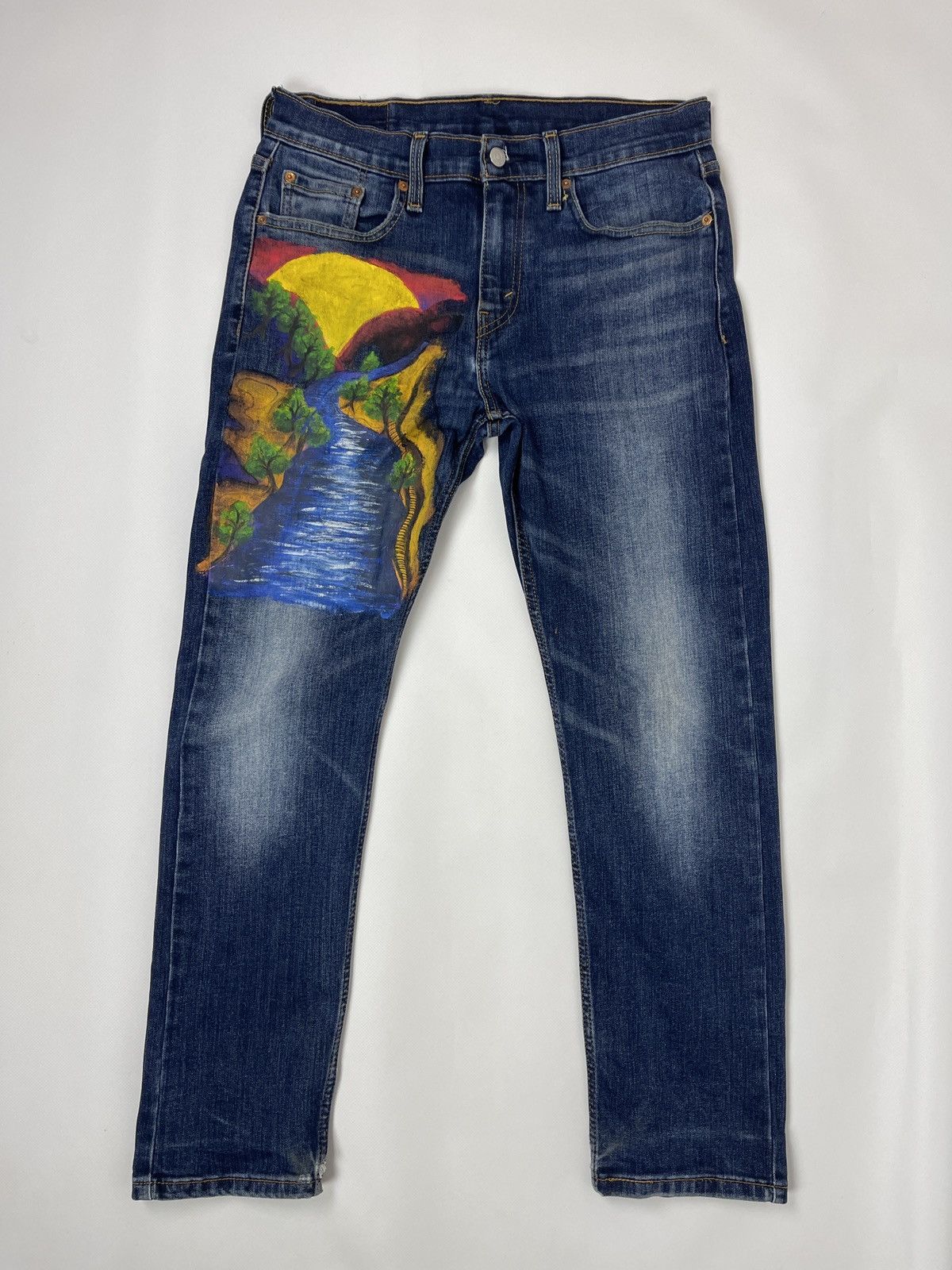 Levi's Levi’s 502 waterless art hand painted custom denim jeans Size US 30 / EU 46 - 1 Thumbnail